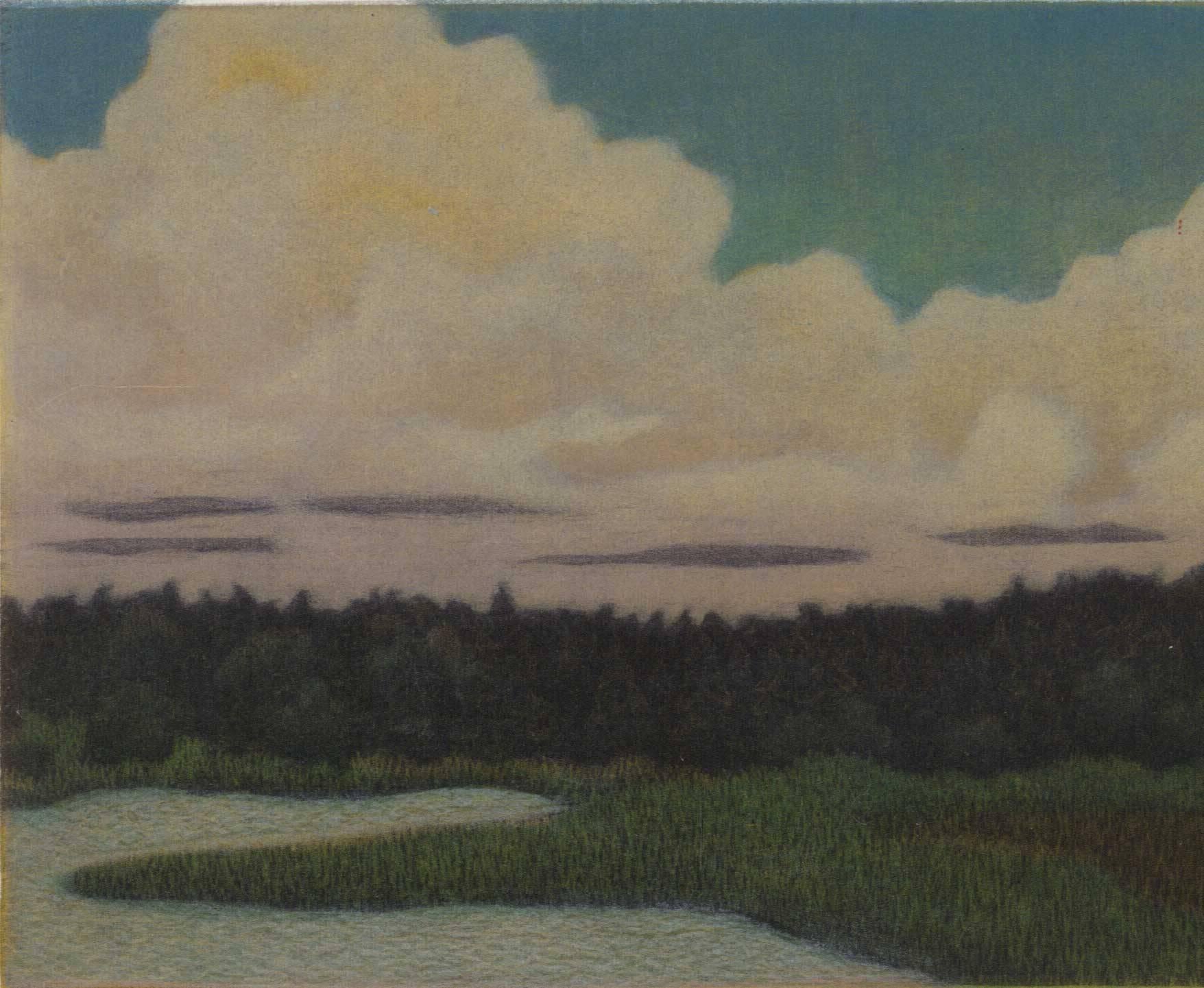 Grand Marsh (Puffy clouds cove peninsula east of Prospect Harbor near Corea, ME) - Print by James Groleau