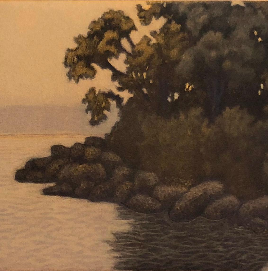 Sorrento Abendkleid für den Abend (Braun), Landscape Print, von James Groleau