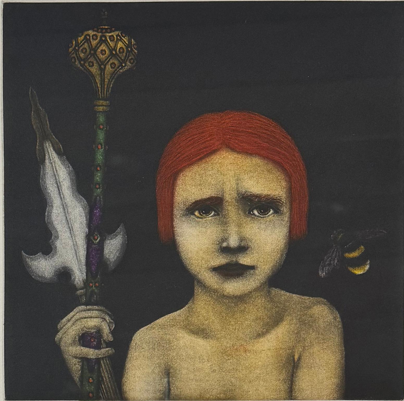 Militarismus, framed mezzotint from James Groleau's Flowers of Turbulence suite For Sale 1