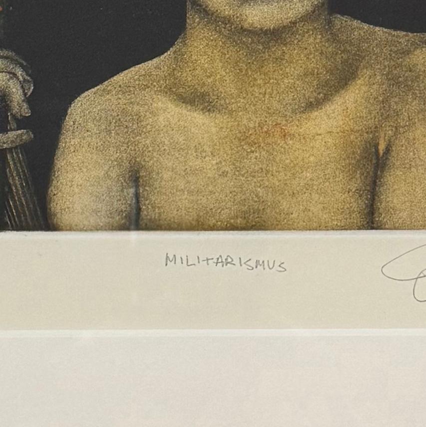 Militarismus, framed mezzotint from James Groleau's Flowers of Turbulence suite For Sale 3