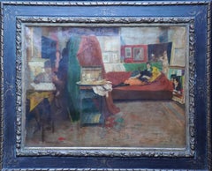 Interior of Artist's Studio - Scottish Victorian Glasgow Boys art oil painting