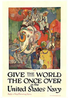 Poster originale del 1919, Give the World The Once Over della United States Navy