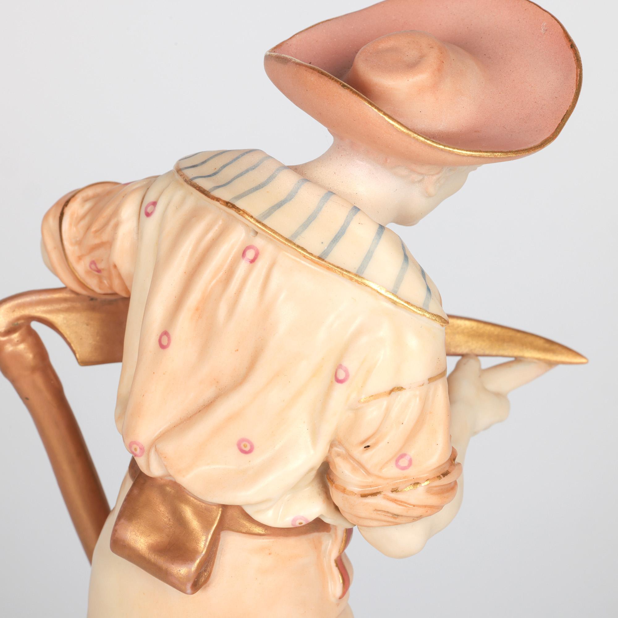 Figuras de campesinos James Hadley Royal Worcester Blush Ivory en venta 2