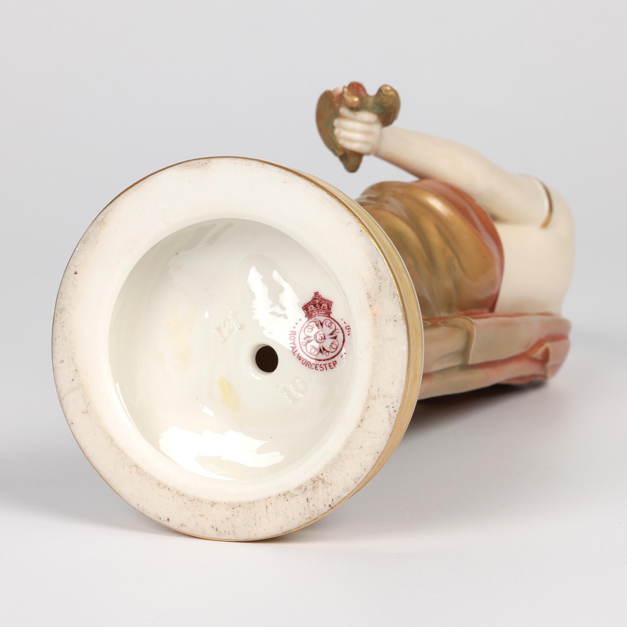James Hadley Royal Worcester Exceptional Pair Joy and Sorrow Figurines 6
