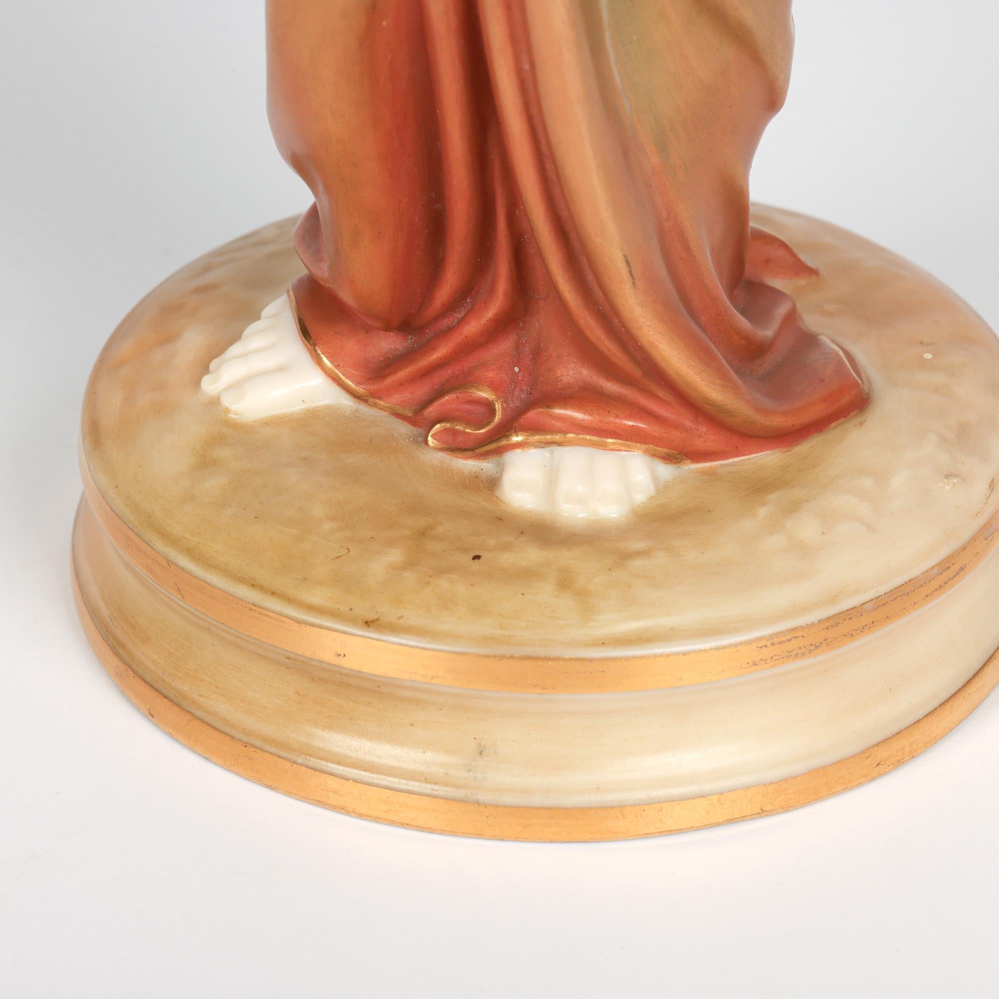 James Hadley Royal Worcester Exceptional Pair Joy and Sorrow Figurines 7