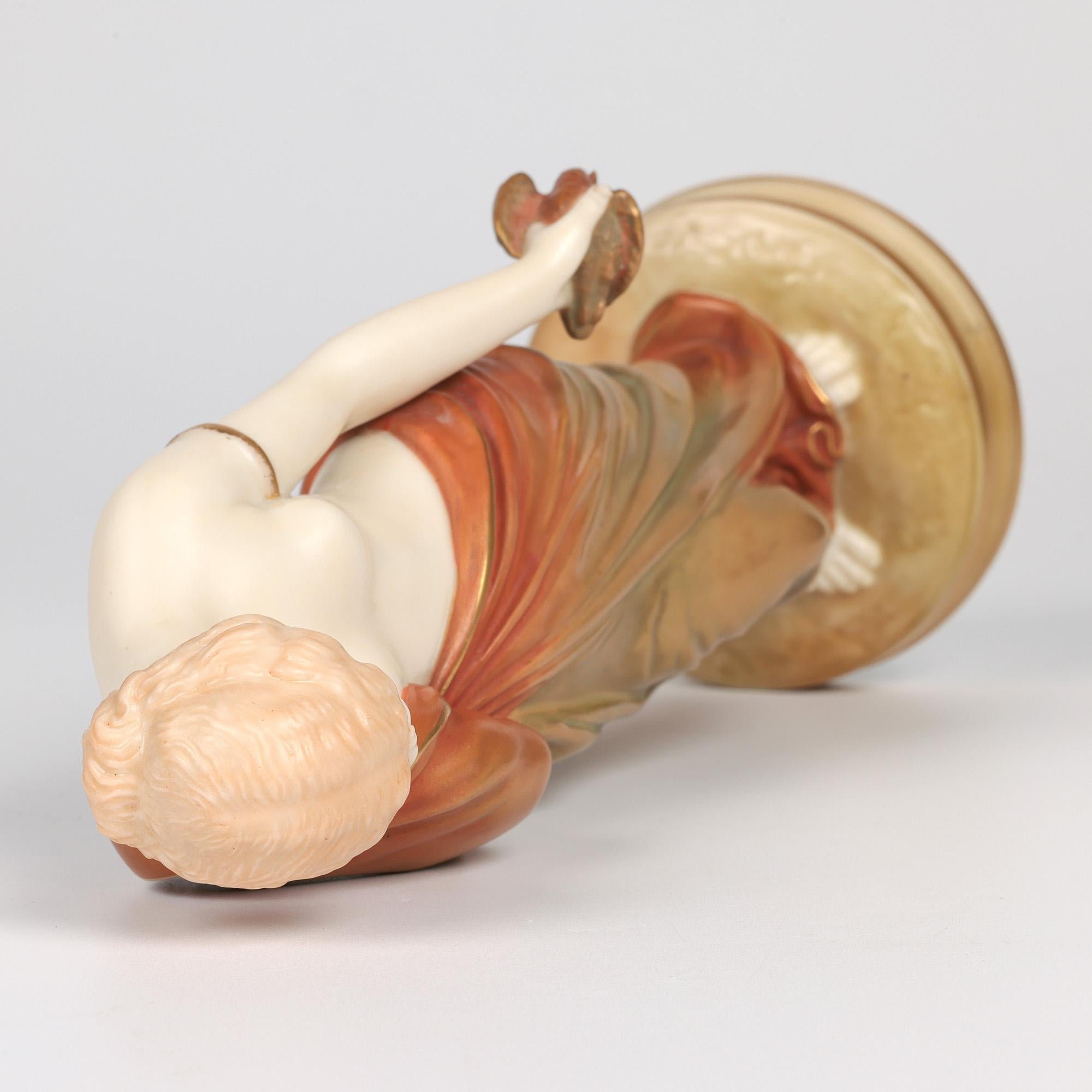 Late 19th Century James Hadley Royal Worcester Exceptional Pair Joy and Sorrow Figurines