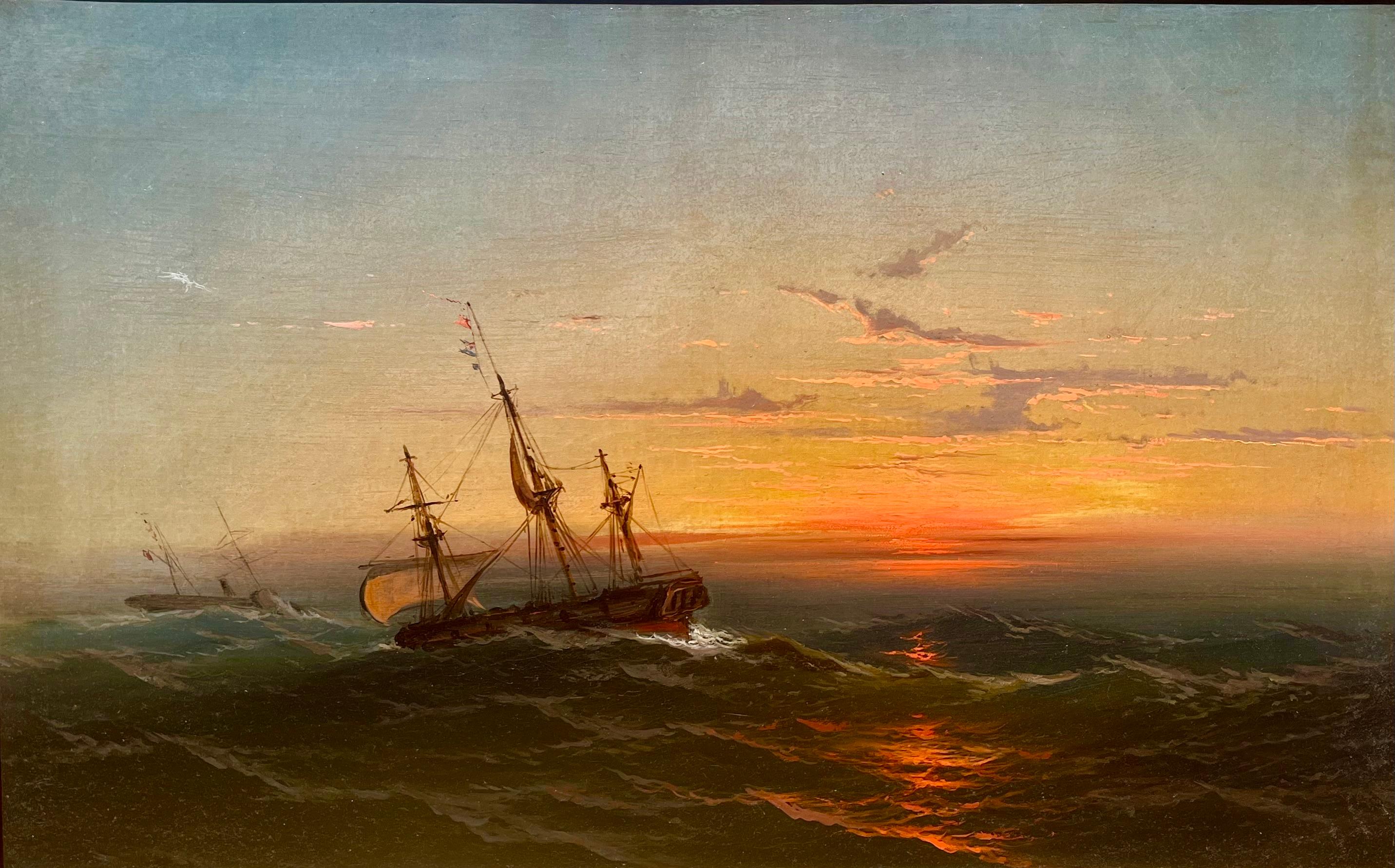 Navigare al tramonto - Painting di James Hamilton
