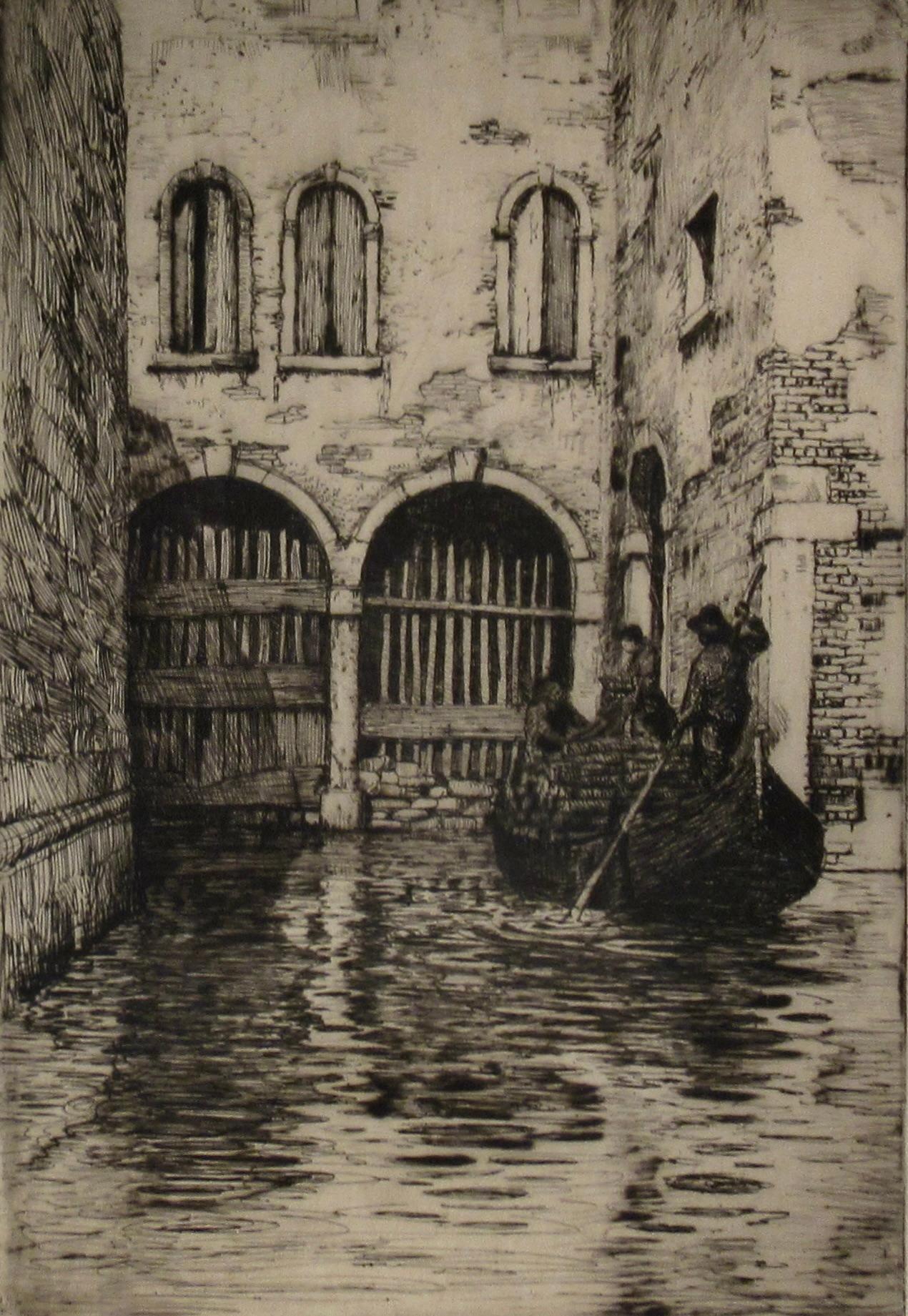 Venetian Scene with Arches - Realist Print by James Hamilton Mackenzie