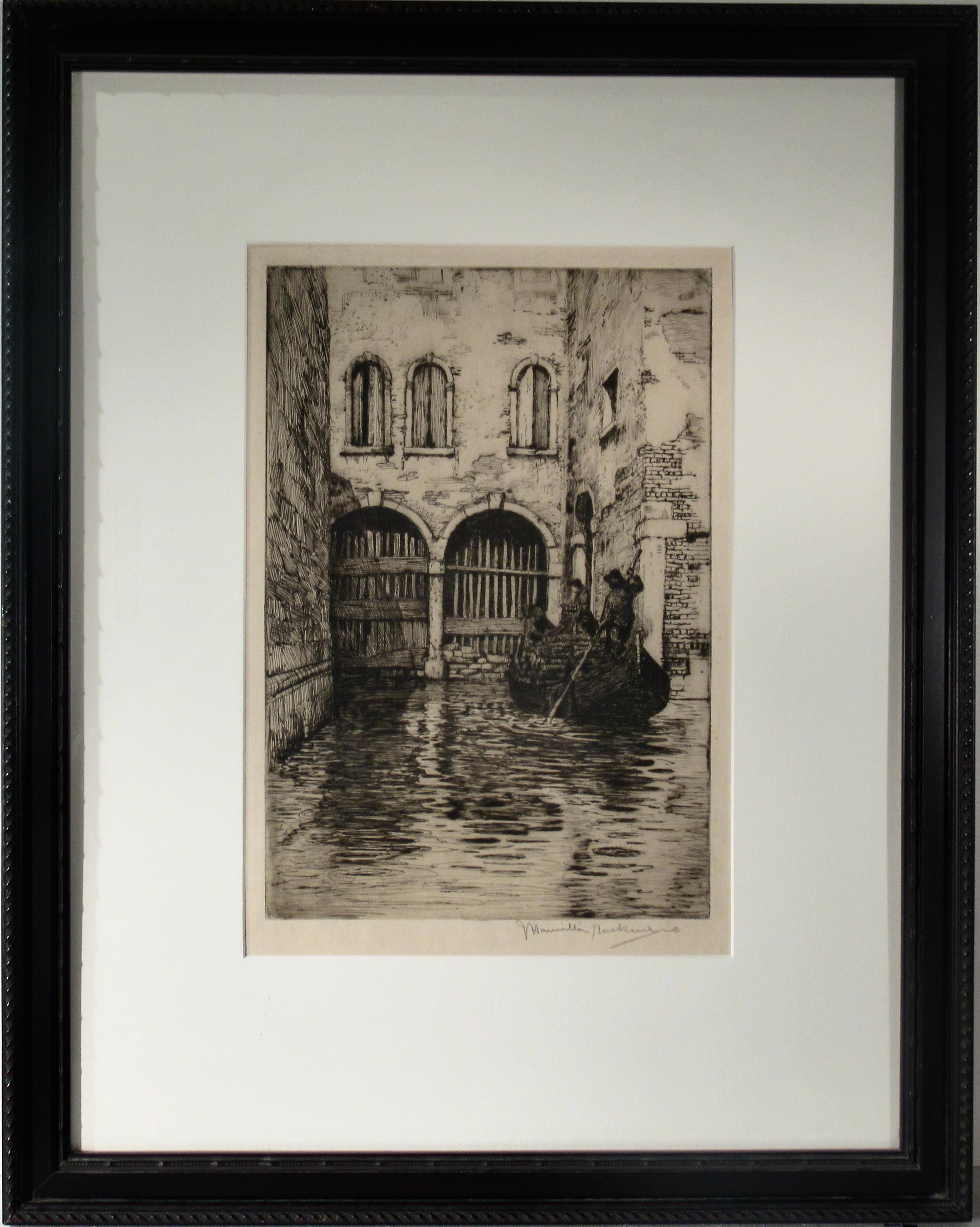 James Hamilton Mackenzie Figurative Print - Venetian Scene with Arches