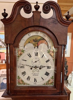James Hansell Philadelphia Mahogany 8 Day Tall Clock with Moon Phase Dial