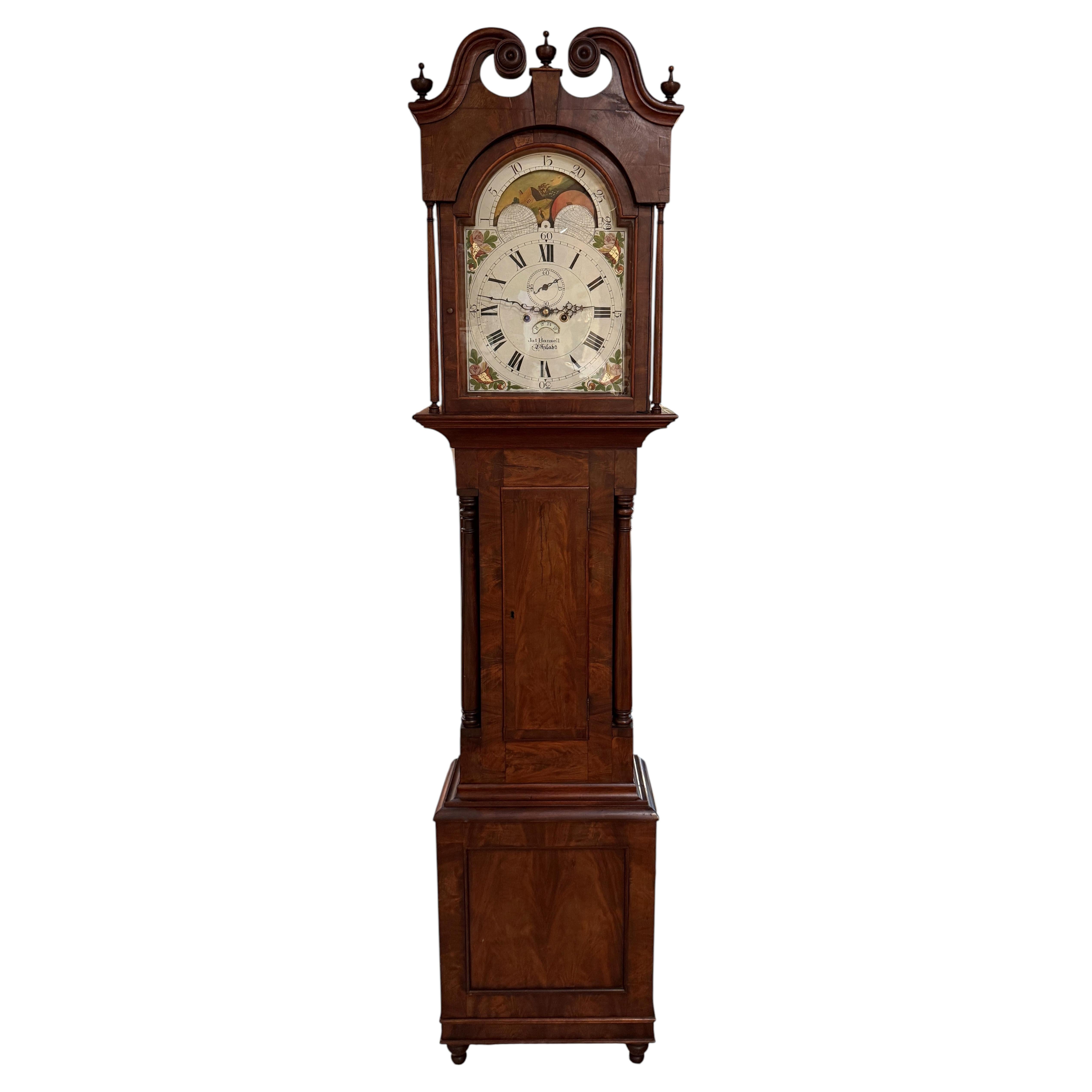 How do I read a moon dial on a grandfather clock?