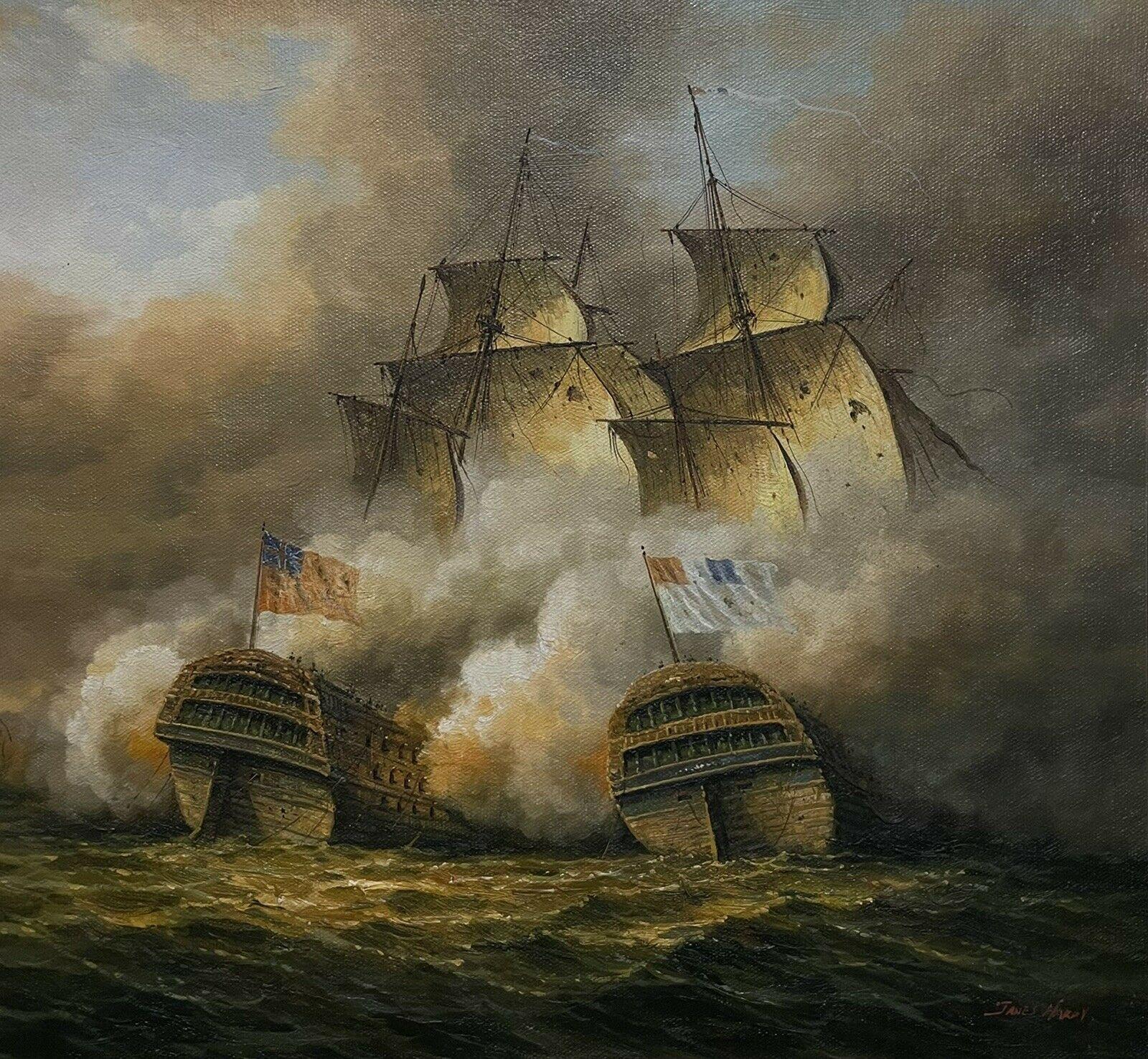 naval battle oil painting