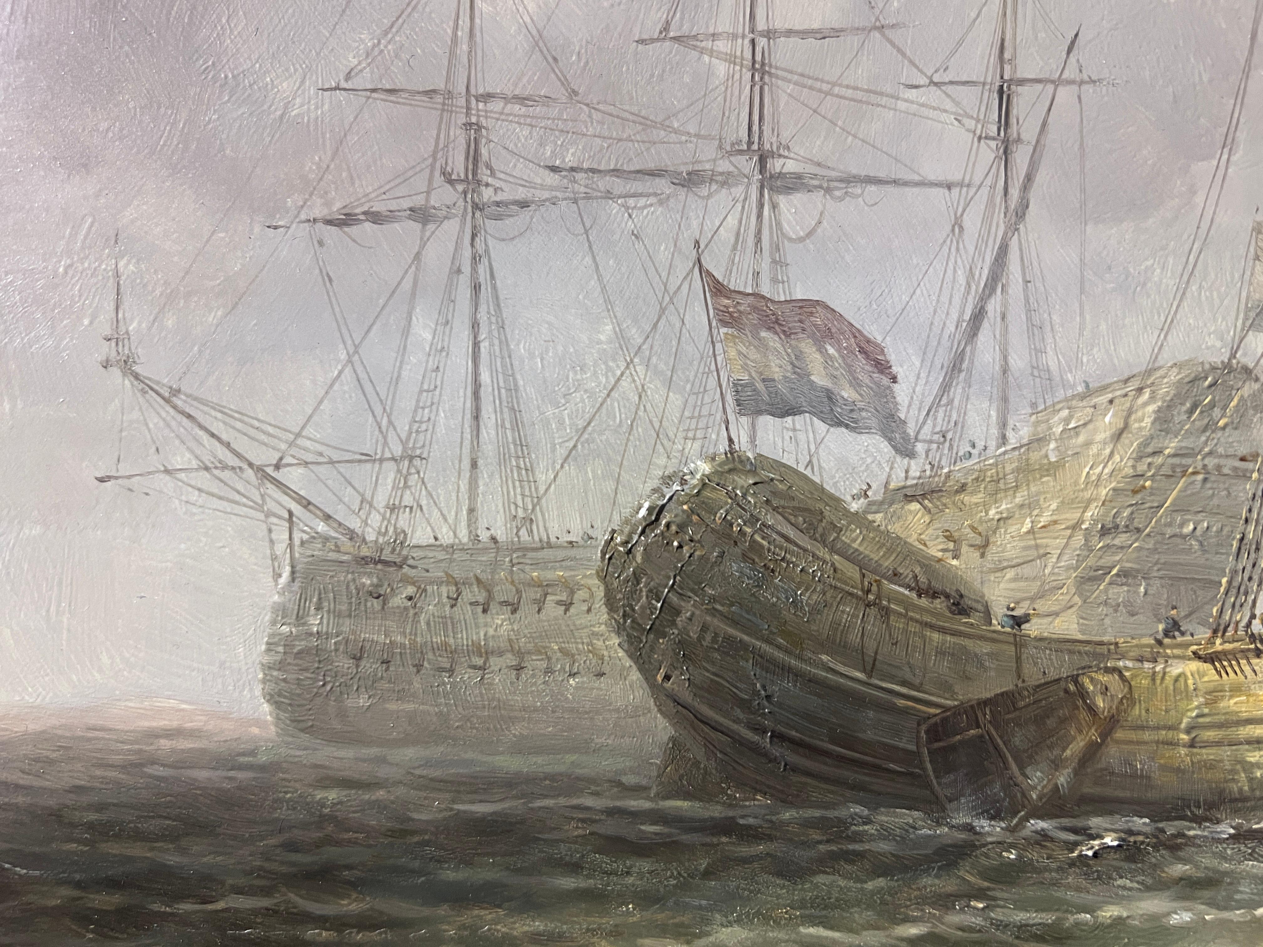 British Artist James Hardy III Original Vintage Oil Painting on board Seascape 10