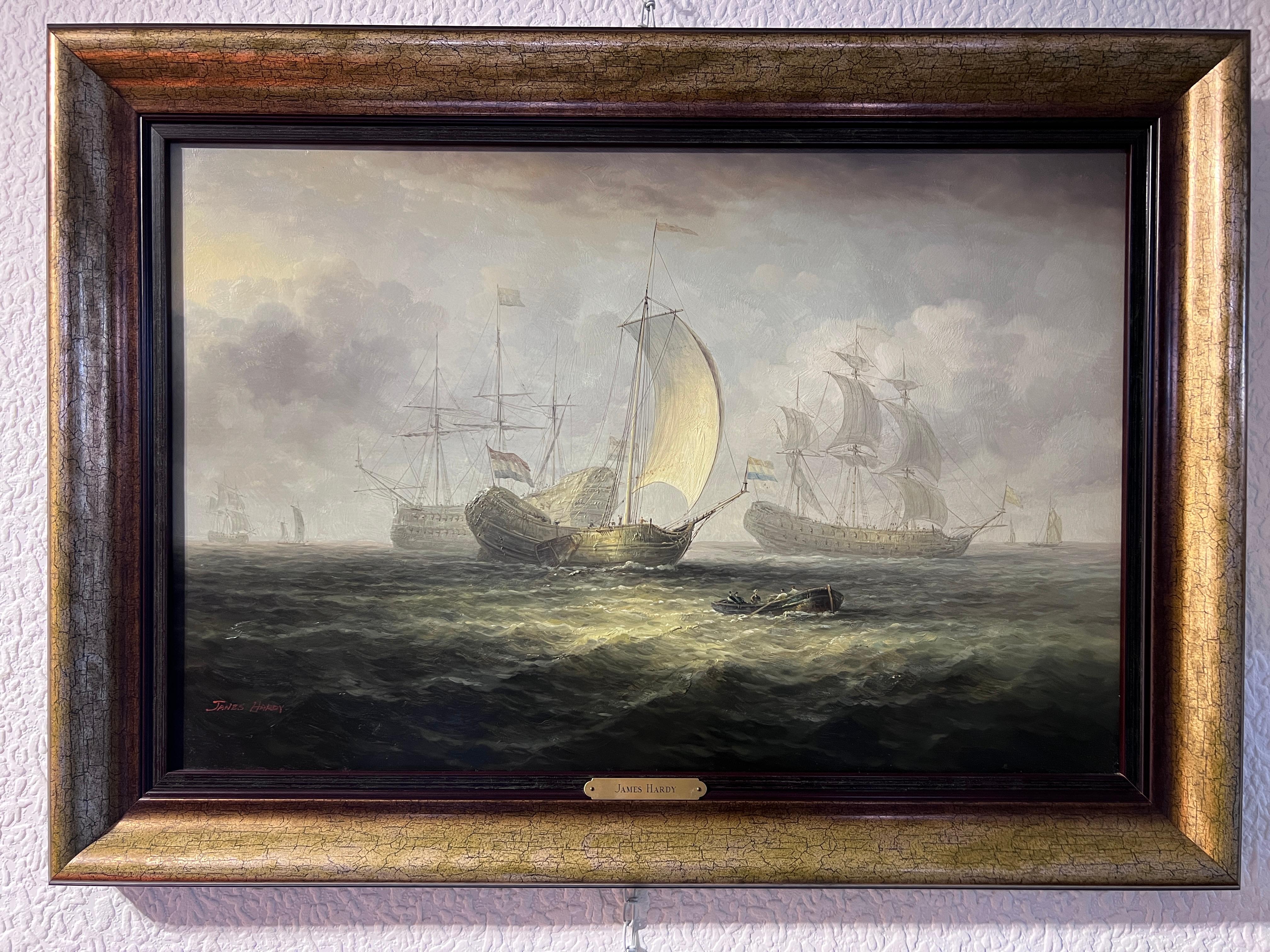 British Artist James Hardy III Original Vintage Oil Painting on board Seascape 1