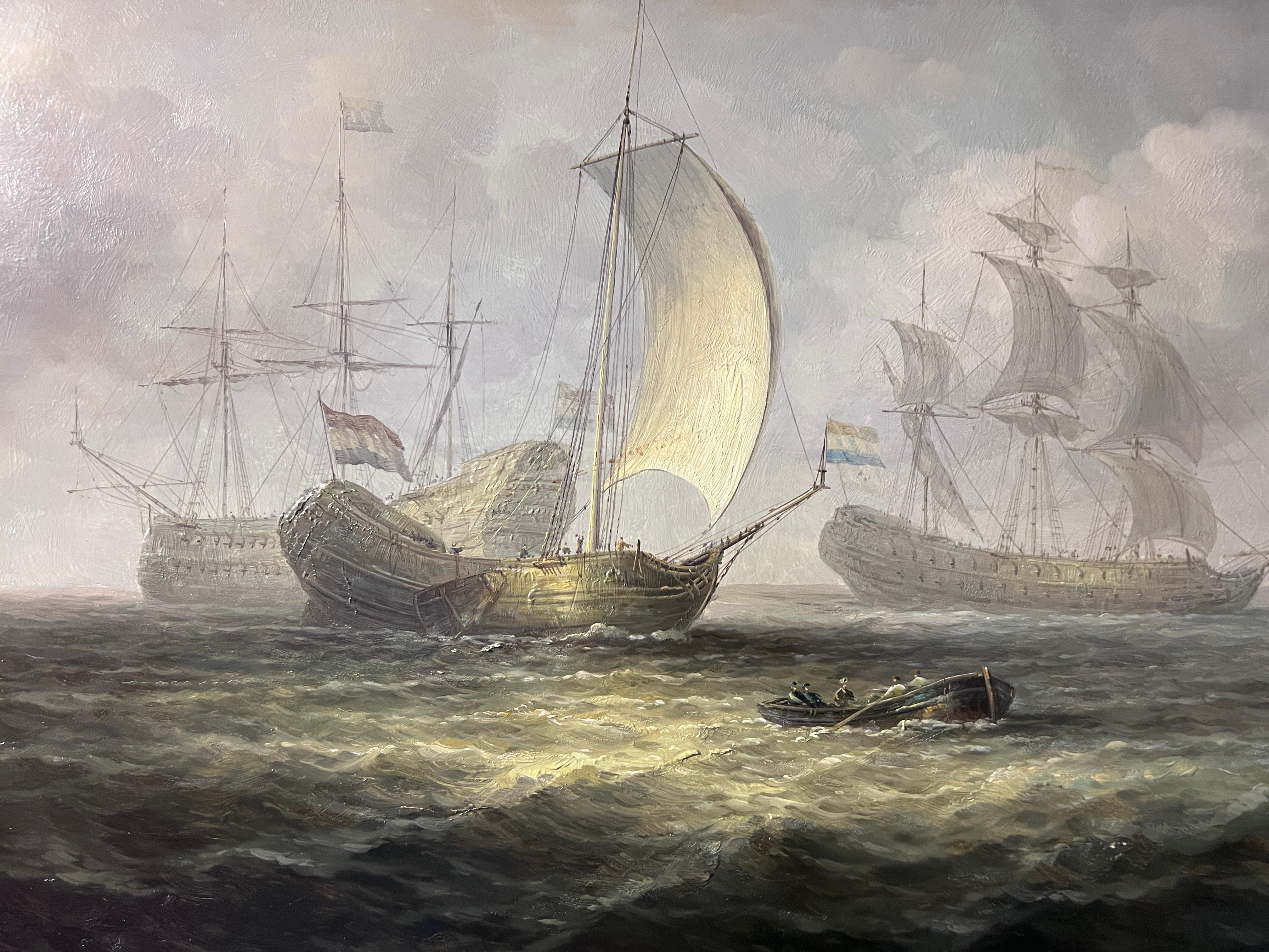 British Artist James Hardy III Original Vintage Oil Painting on board Seascape 2