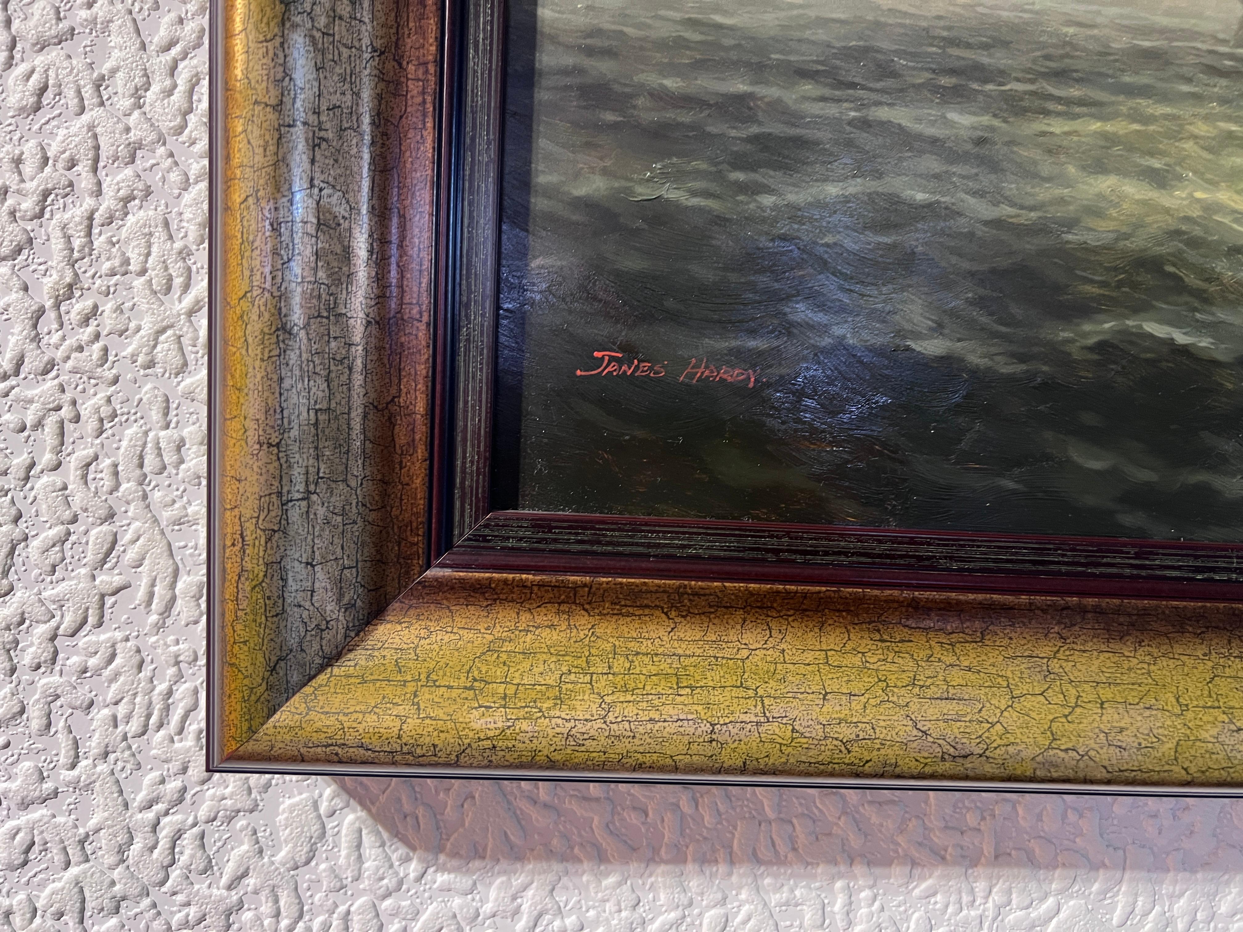 British Artist James Hardy III Original Vintage Oil Painting on board Seascape 3