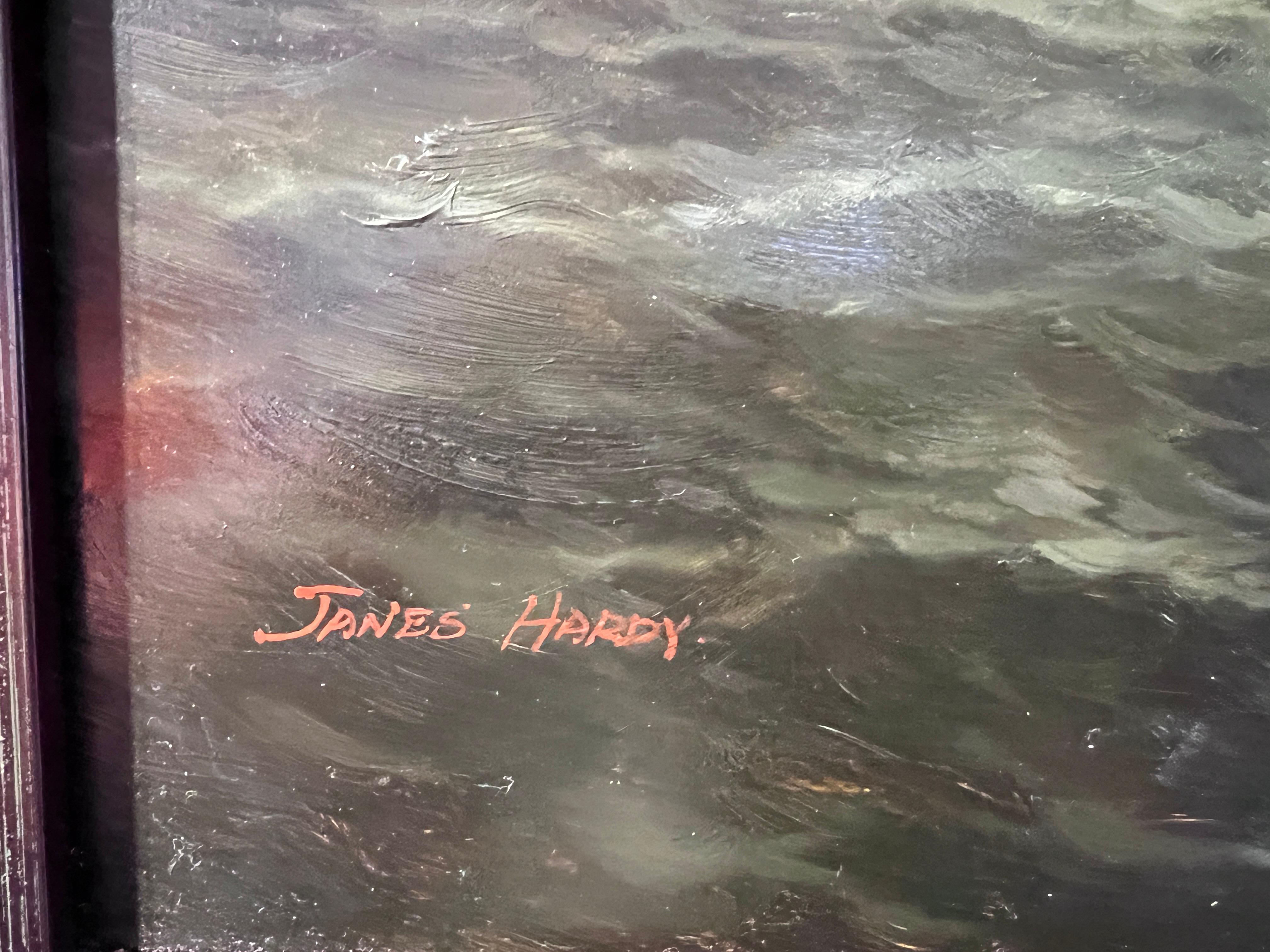 British Artist James Hardy III Original Vintage Oil Painting on board Seascape 7