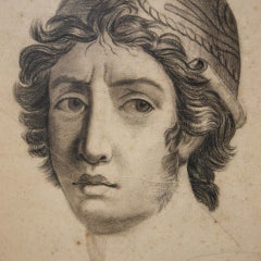 James Hargreaves Morton (1881-1918) Framed Charcoal Drawing of Roman Male