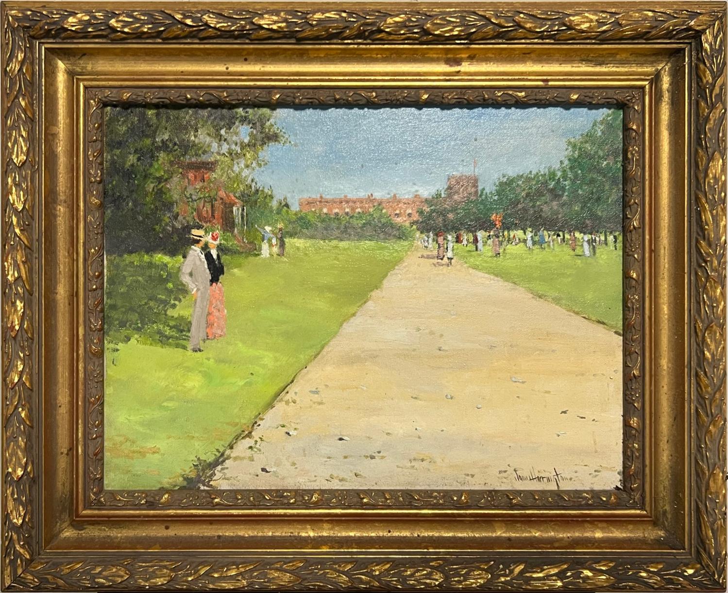 James Harrington Landscape Painting - Impressionist Scene of Prospect Park, Brooklyn, New York.