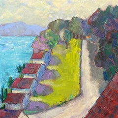 A Village on the Bay, Oil Painting