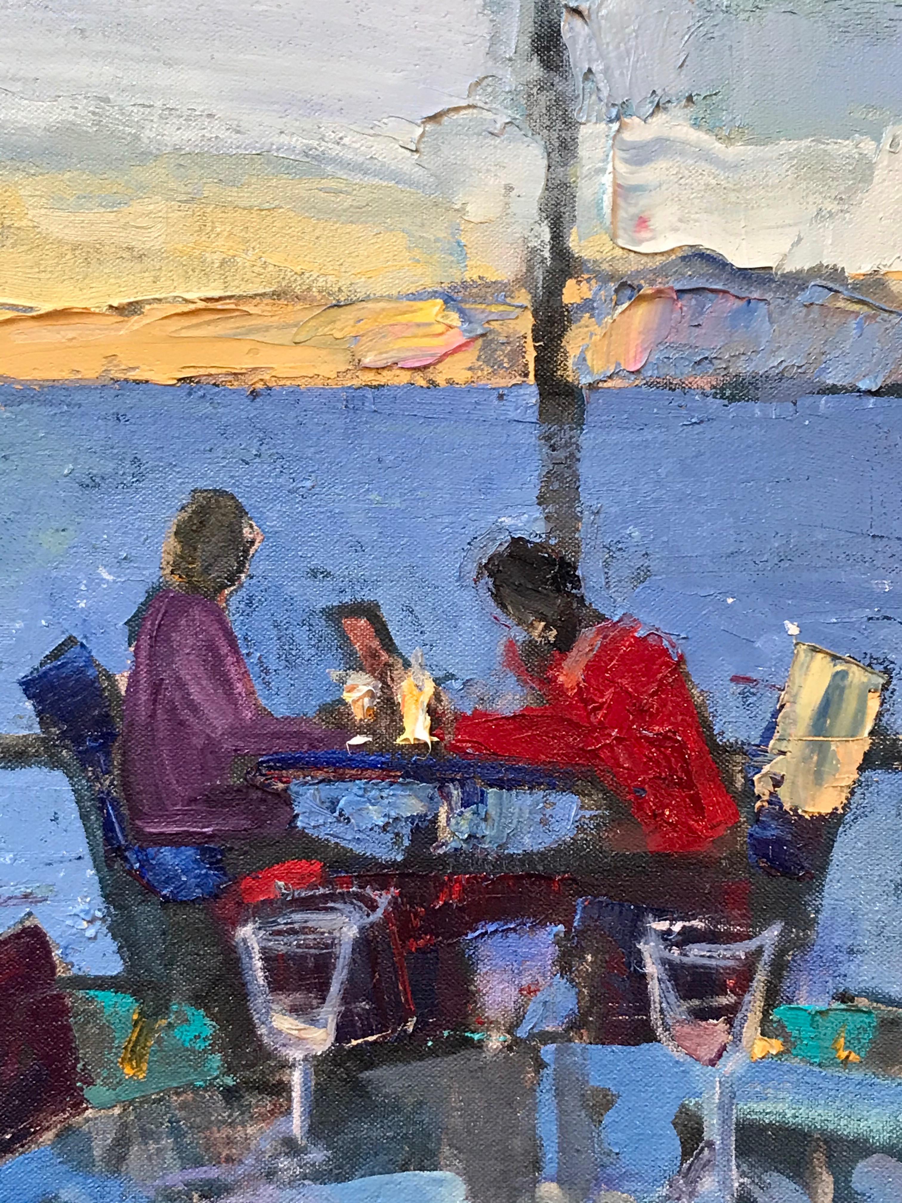Dinner on the Bay, Berkeley, Oil Painting 1