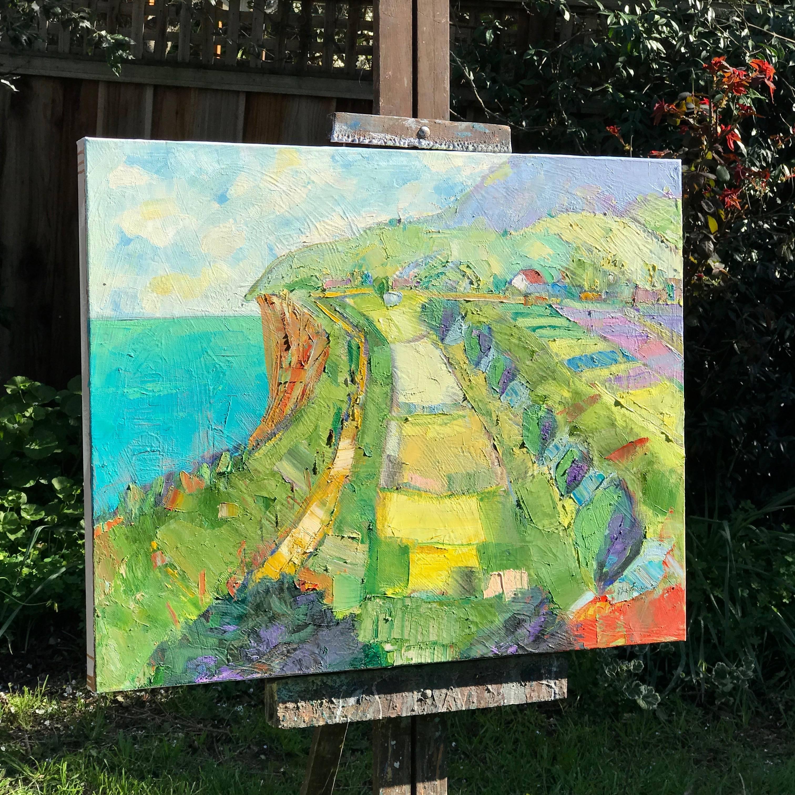 Farm Along the Coast - Impressionist Painting by James Hartman