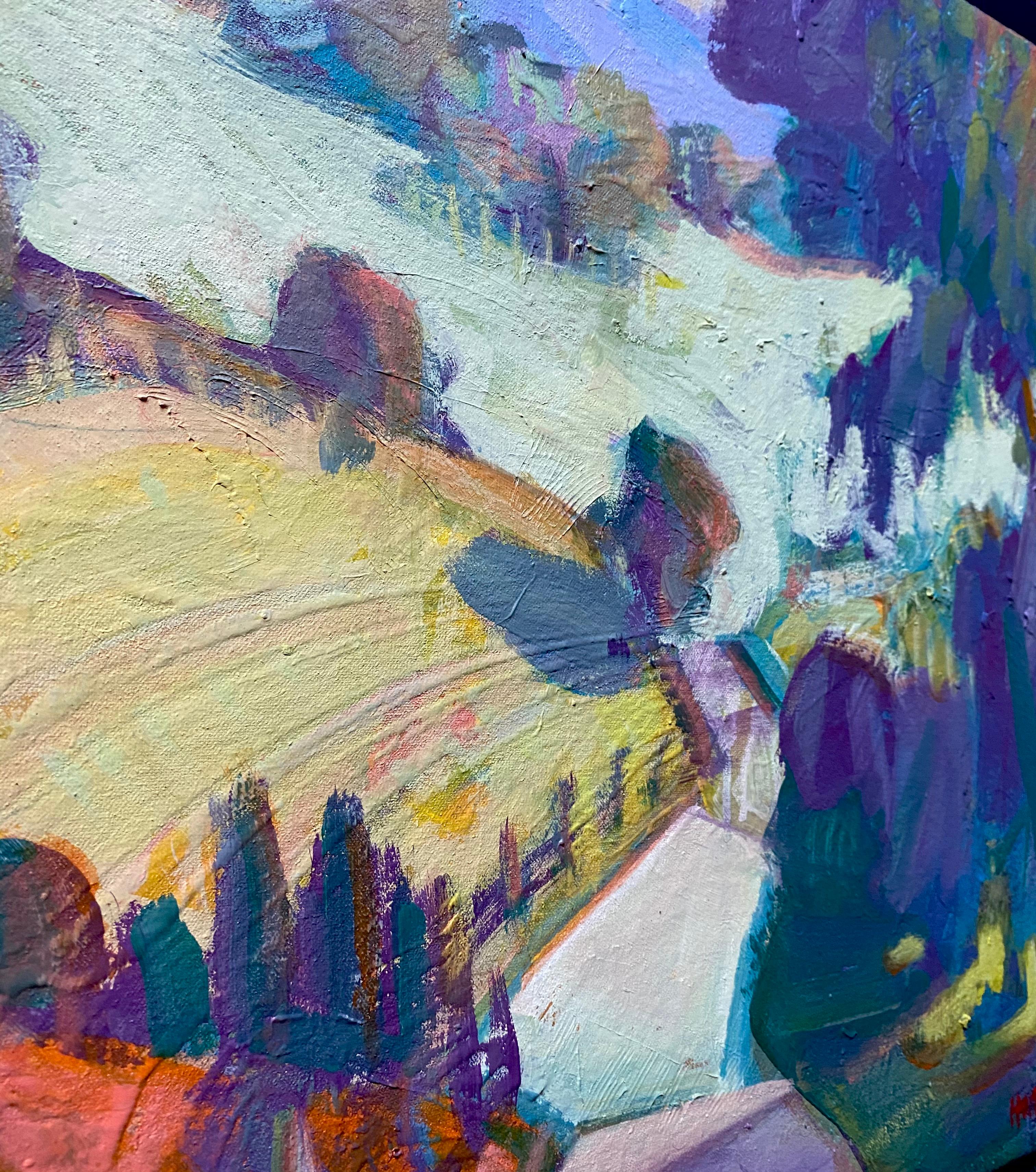 Peinture à l'huile - Couleurs de montagne - Gris Landscape Painting par James Hartman