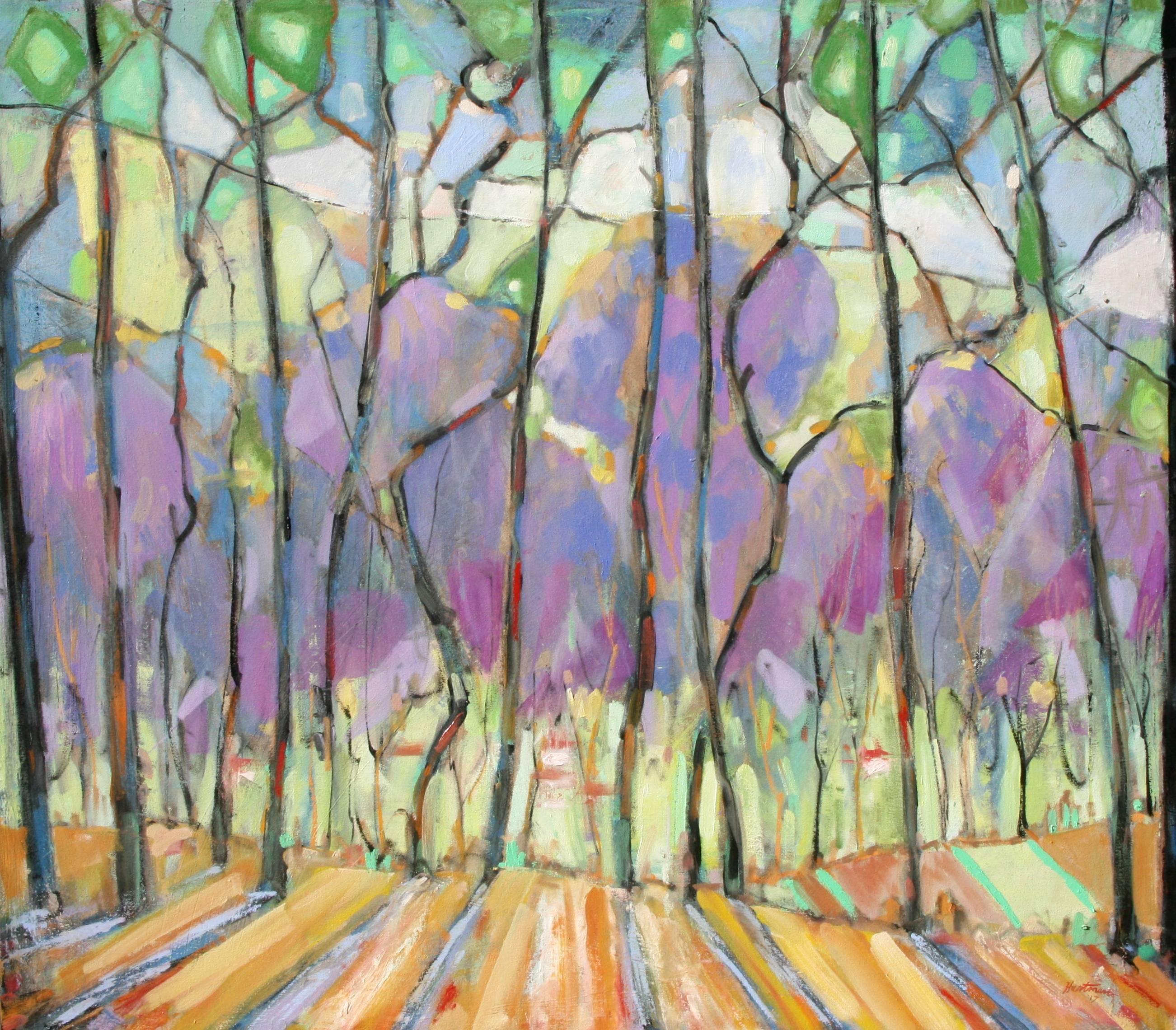 James Hartman Landscape Painting - Saratoga Plumeria through the Trees