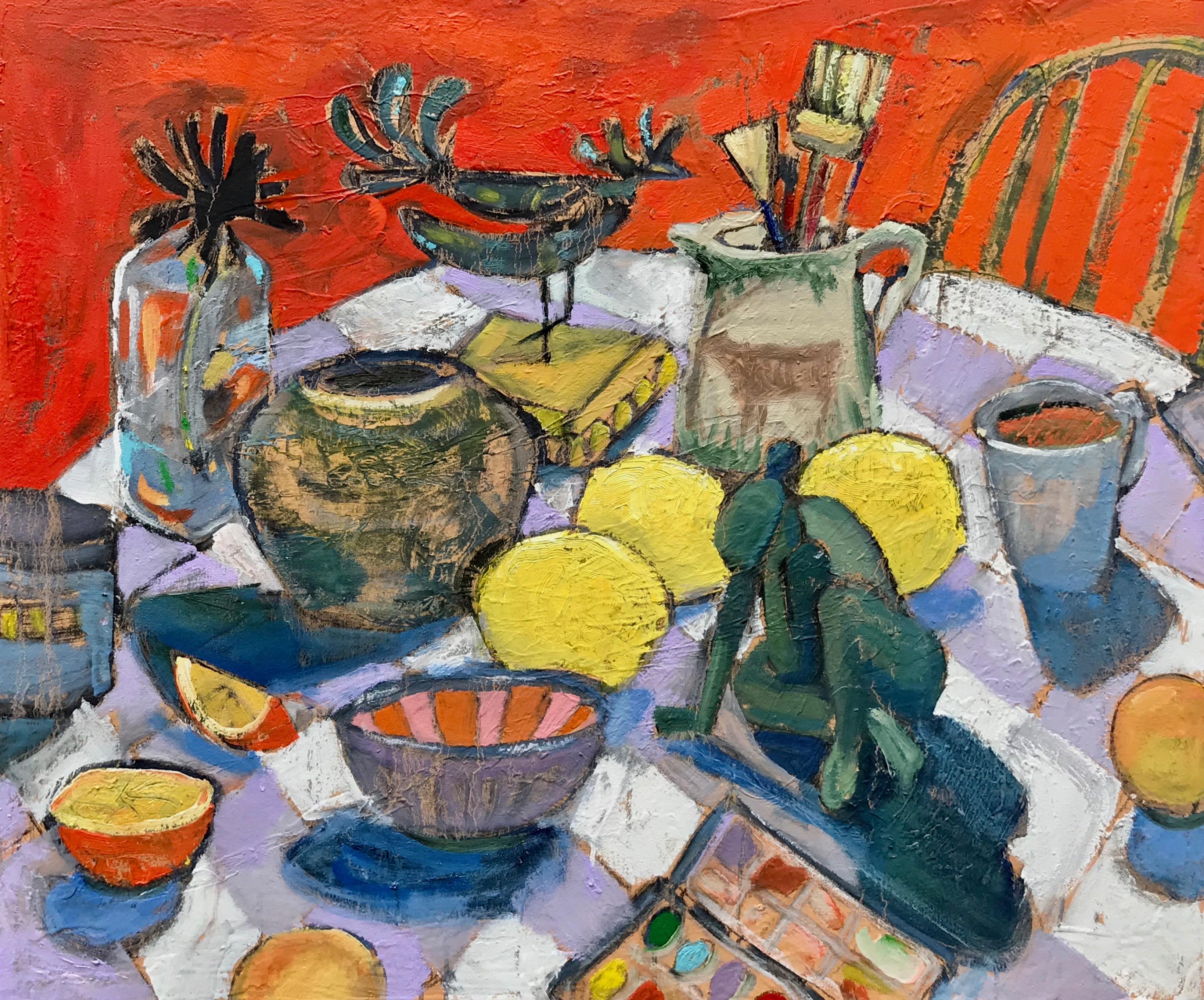 James Hartman Still-Life Painting - Table with Citroens