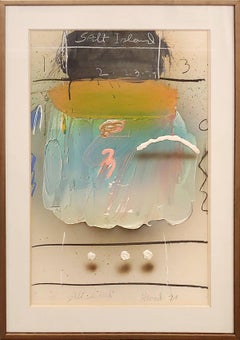 Peinture acrylique sur carton 37x27" de l'artiste collectionné au musée Abstract Illusion 