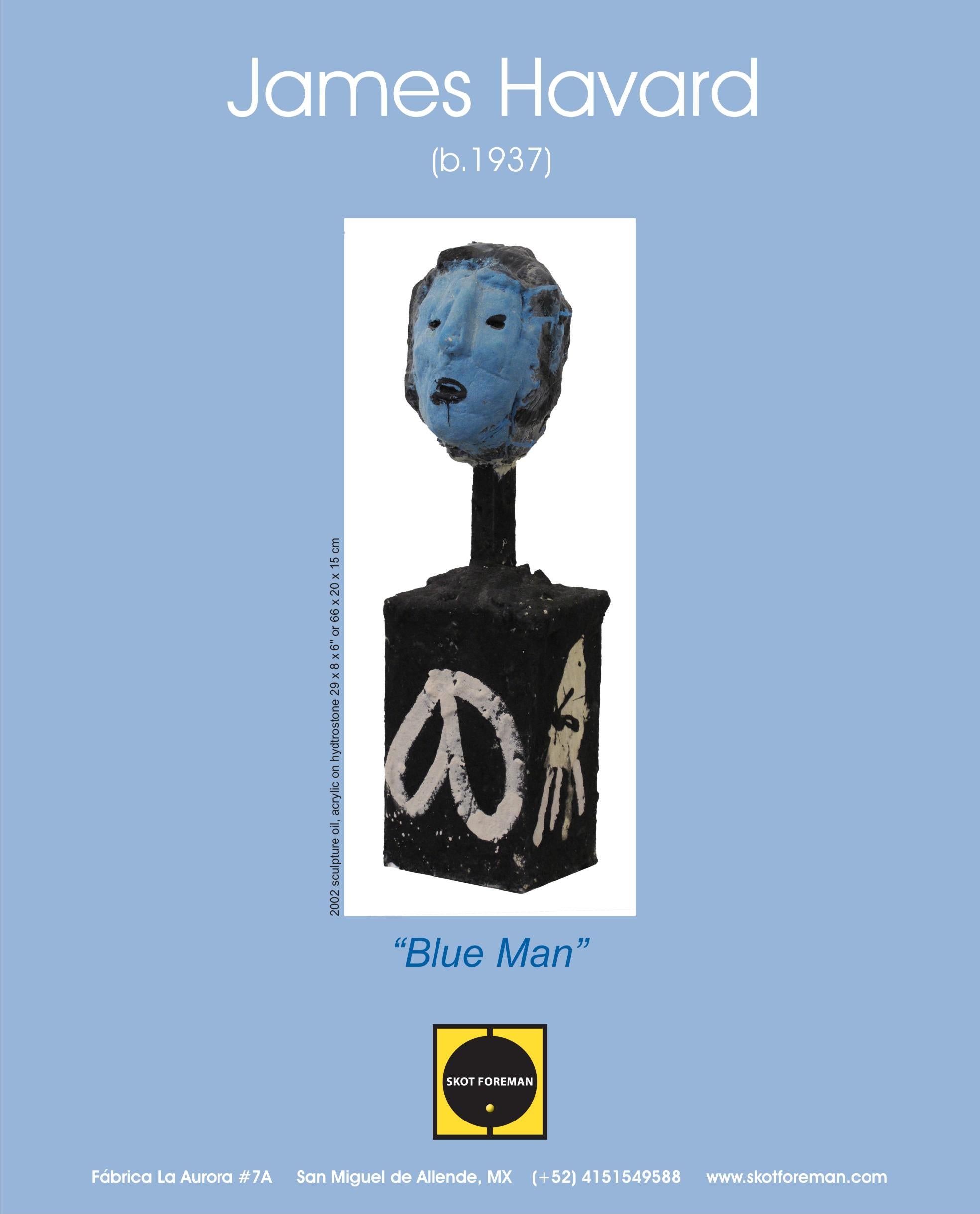 Blue Man  - Expressionist Sculpture by James Havard