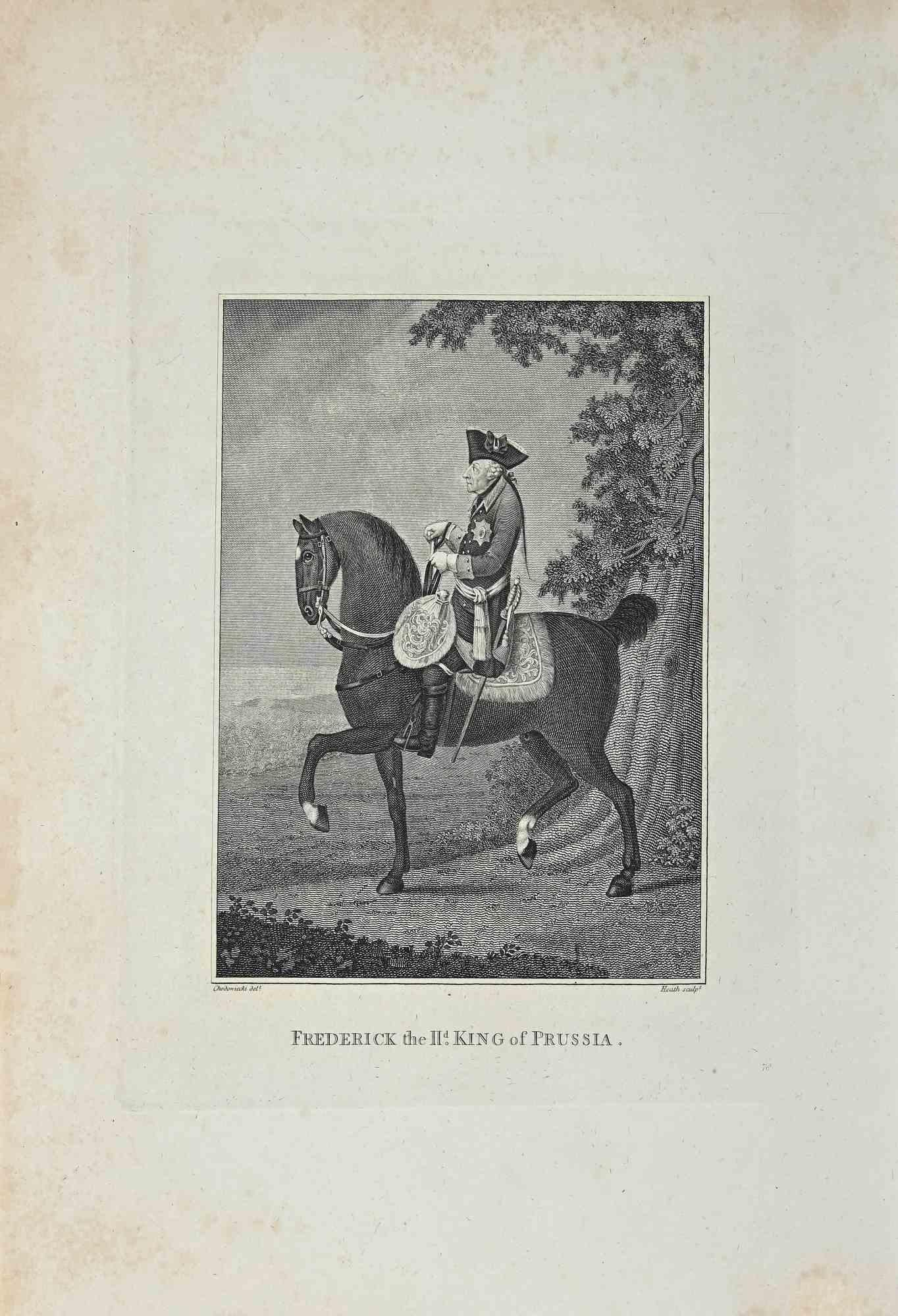 Portrait of Frederick 2nd is an original artwork realized by James Heath (1757 - 1834).

Original Etching from J.C. Lavater's "Essays on Physiognomy, Designed to promote the Knowledge and the Love of Mankind", London, Bensley, 1810. 

A the bottom