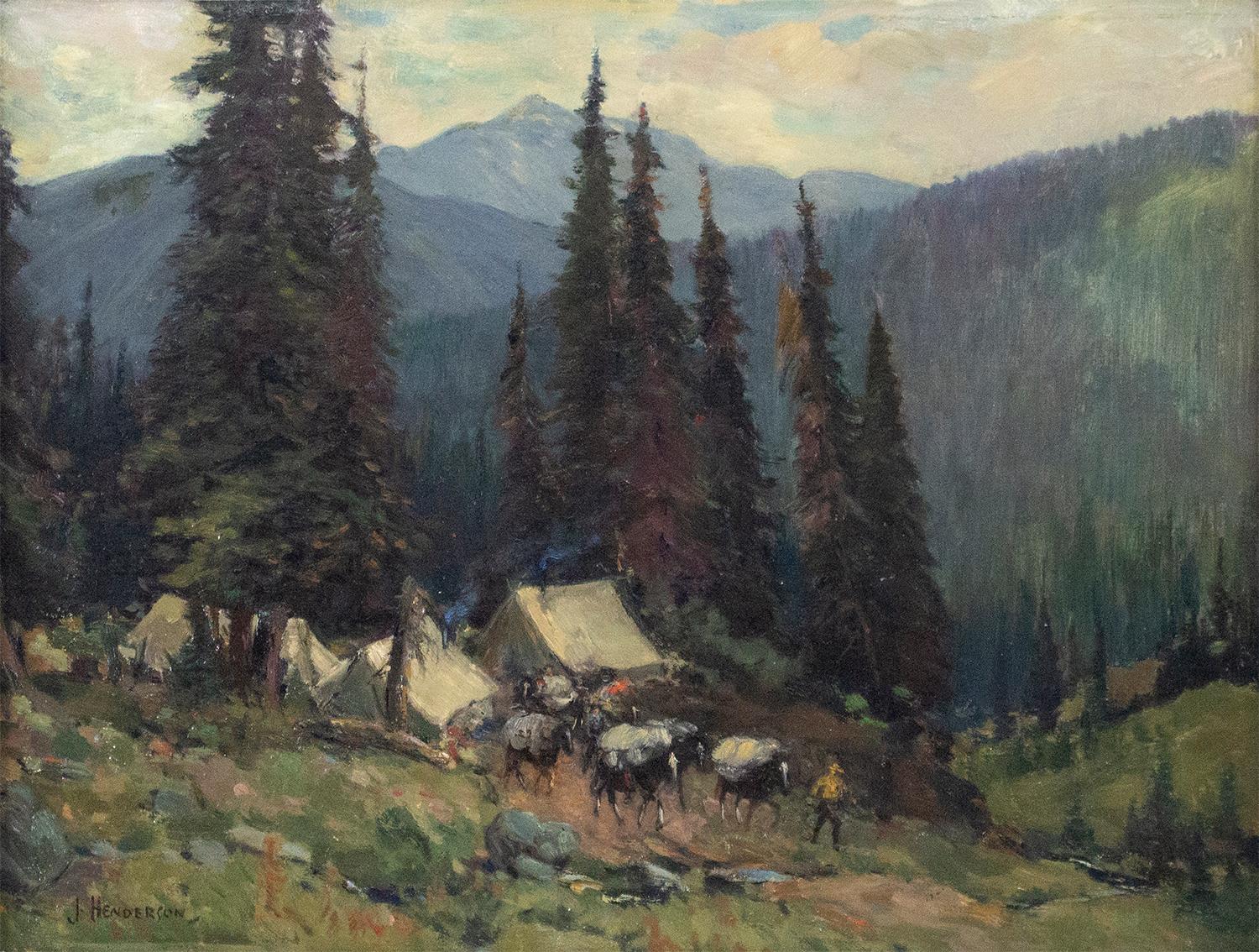 James Henderson Landscape Painting - Rocky Mountain Encampment