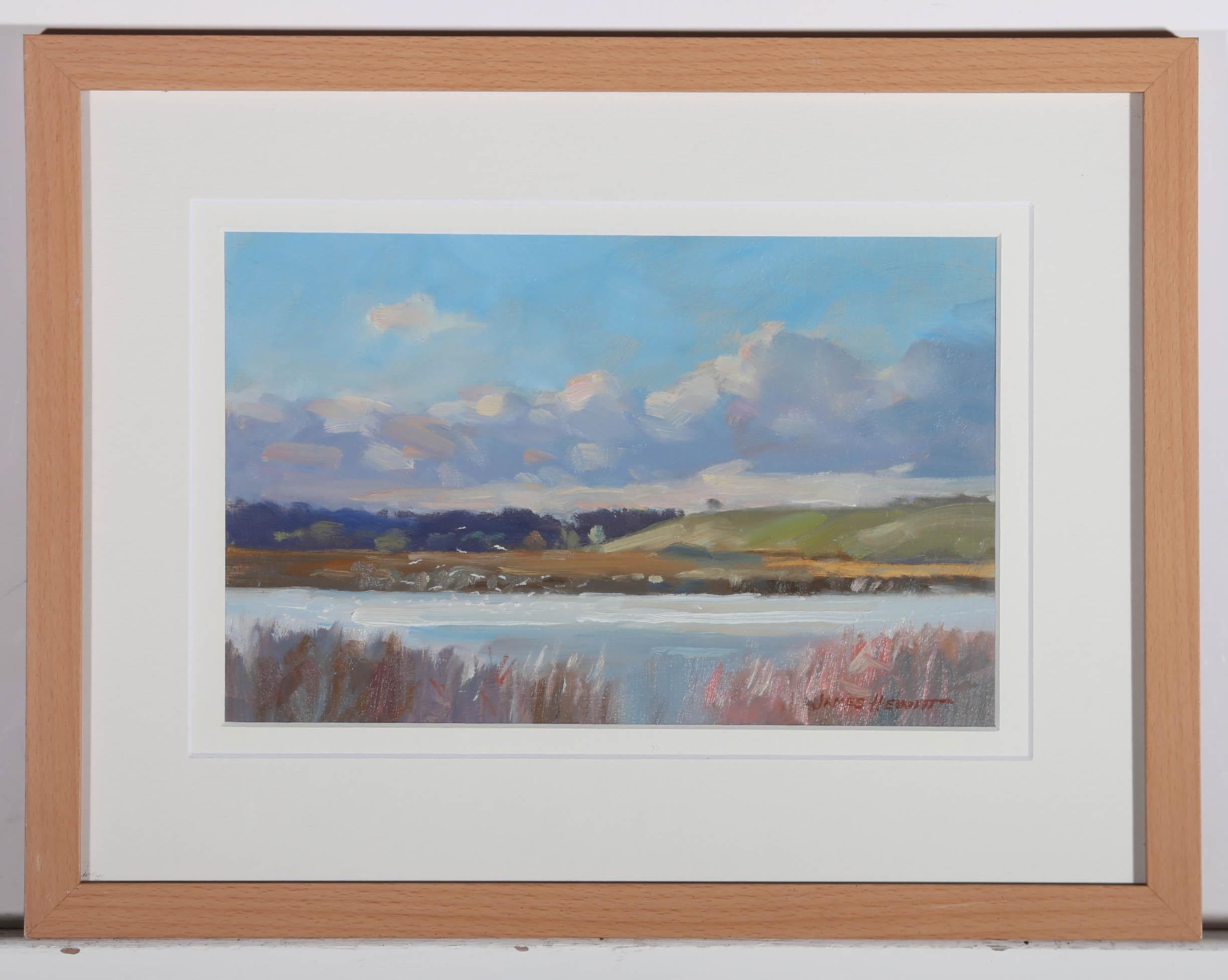James Hewitt (b.1934) - 20th Century Oil, High Water at Blythburgh - Suffolk For Sale 2
