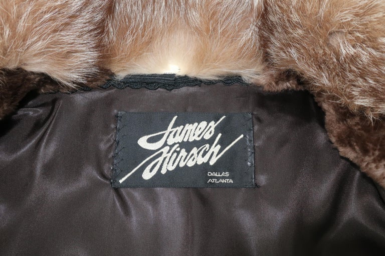 James Hirsch Brown Sheared Beaver and Coyote Fur Jacket Coat, 1980's at ...