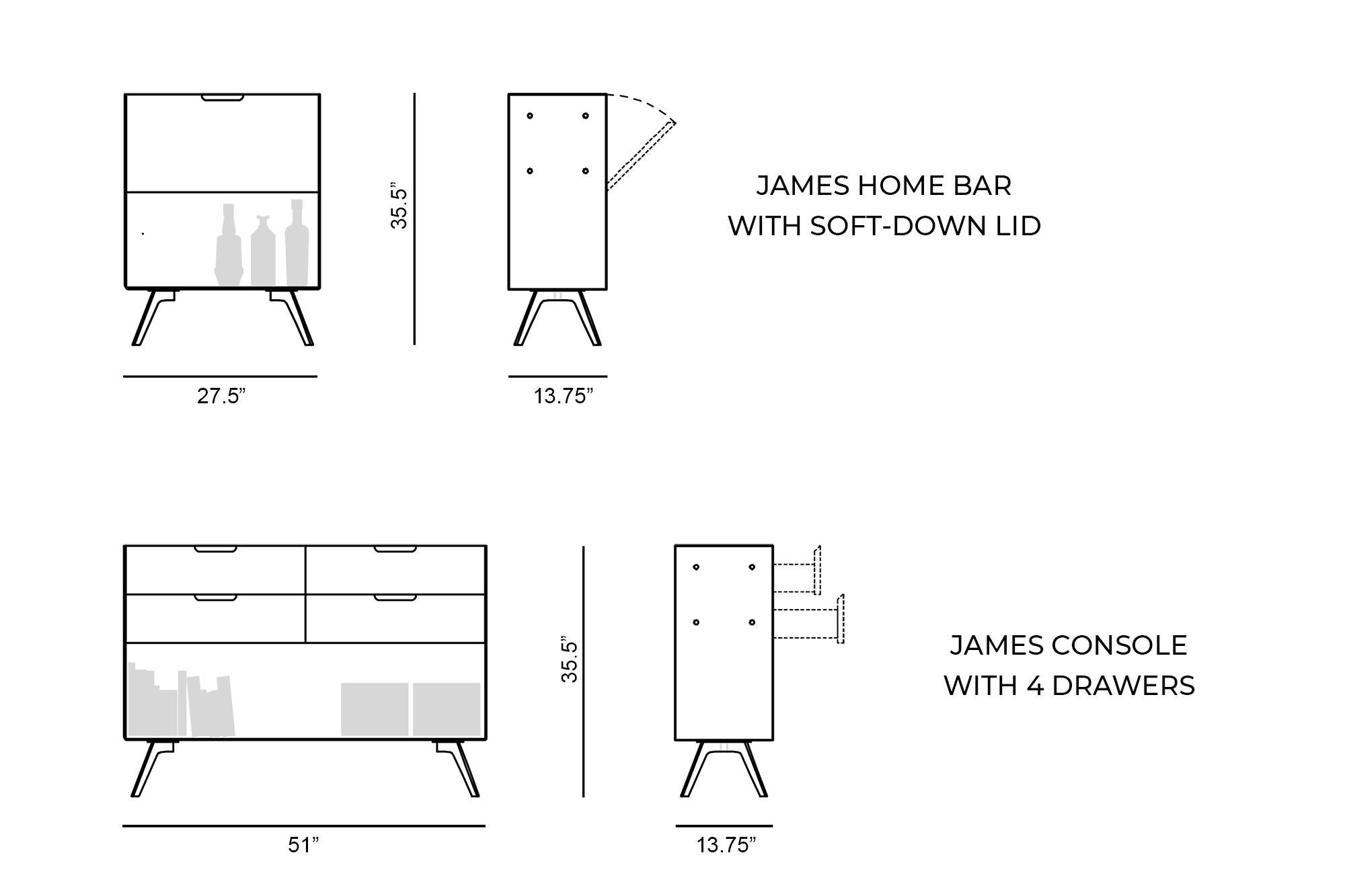 Contemporary James Home Bar / Console For Sale