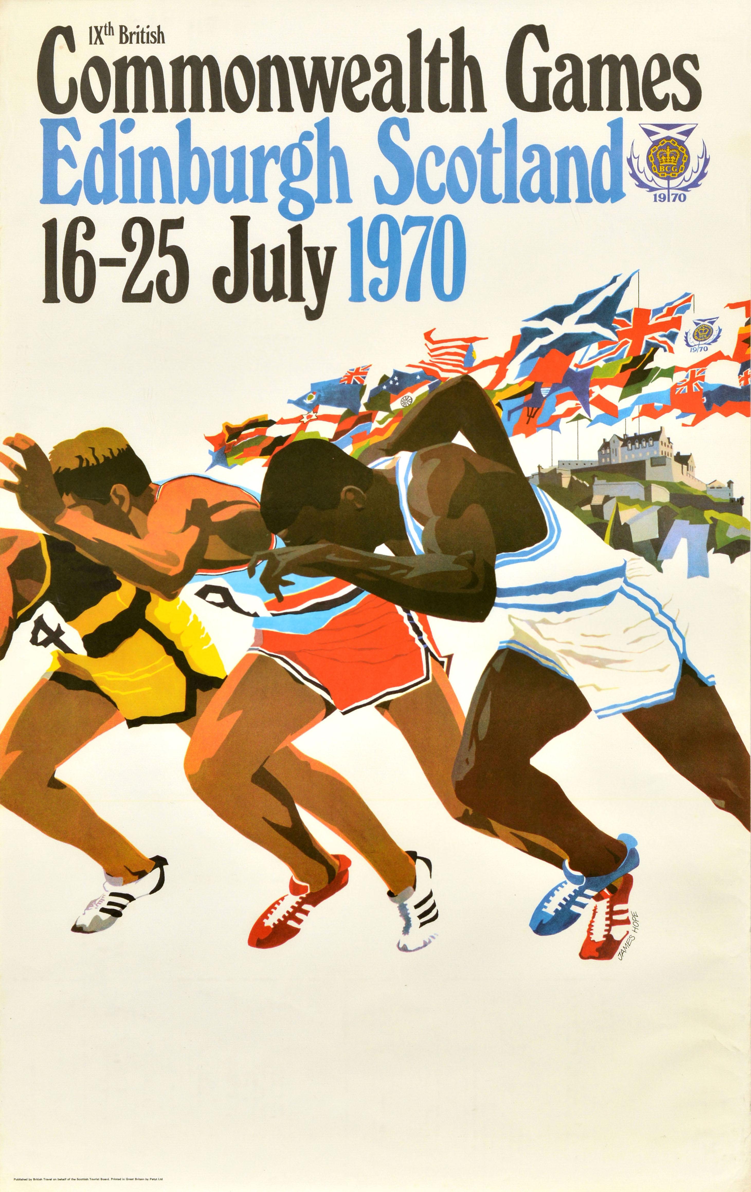 Print James Hope - Affiche sportive originale IX des Jeux du Commonwealth britanniques d'Édimbourg, Écosse