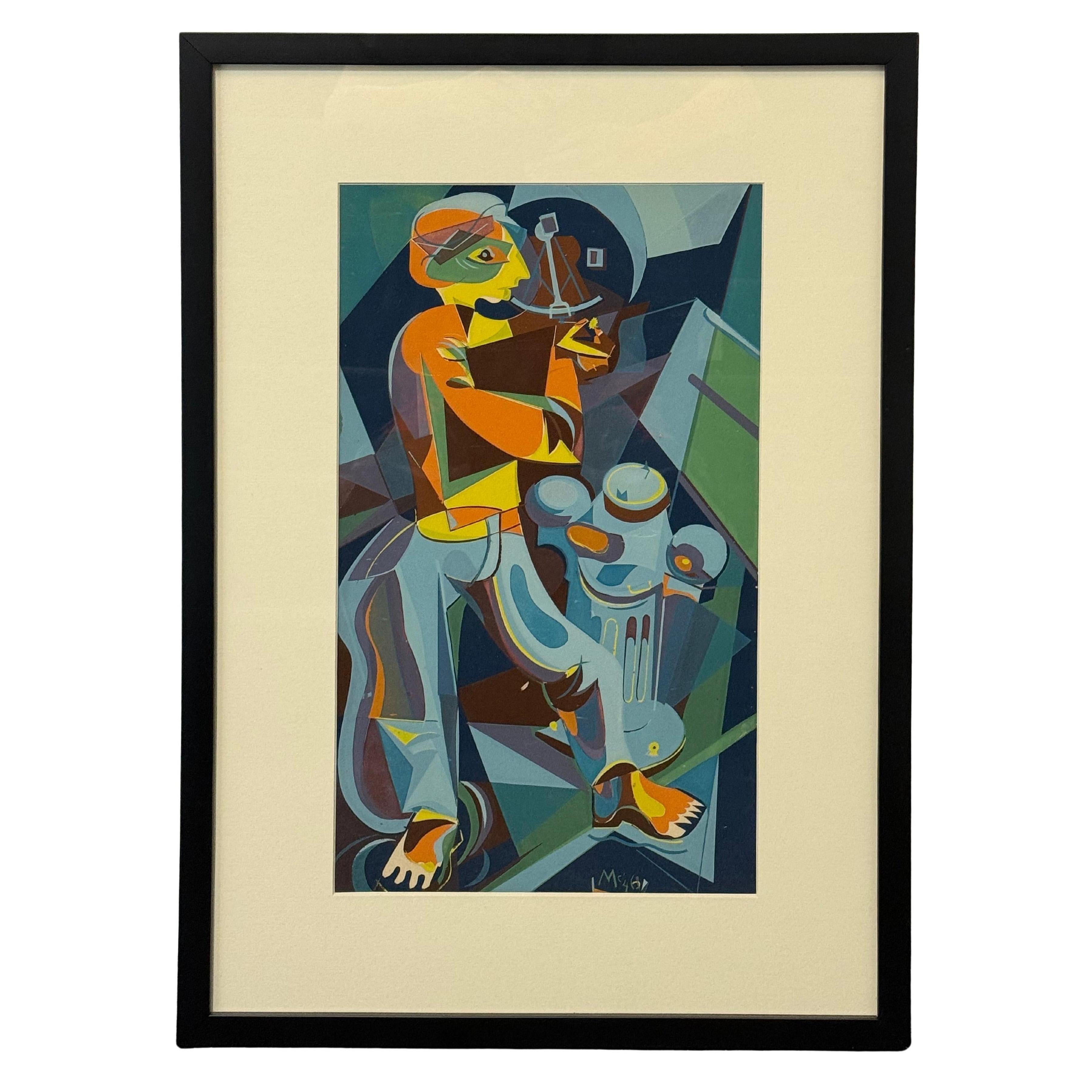 Abstrait cubiste et moderniste réversible de James Houston McConnell en vente 1