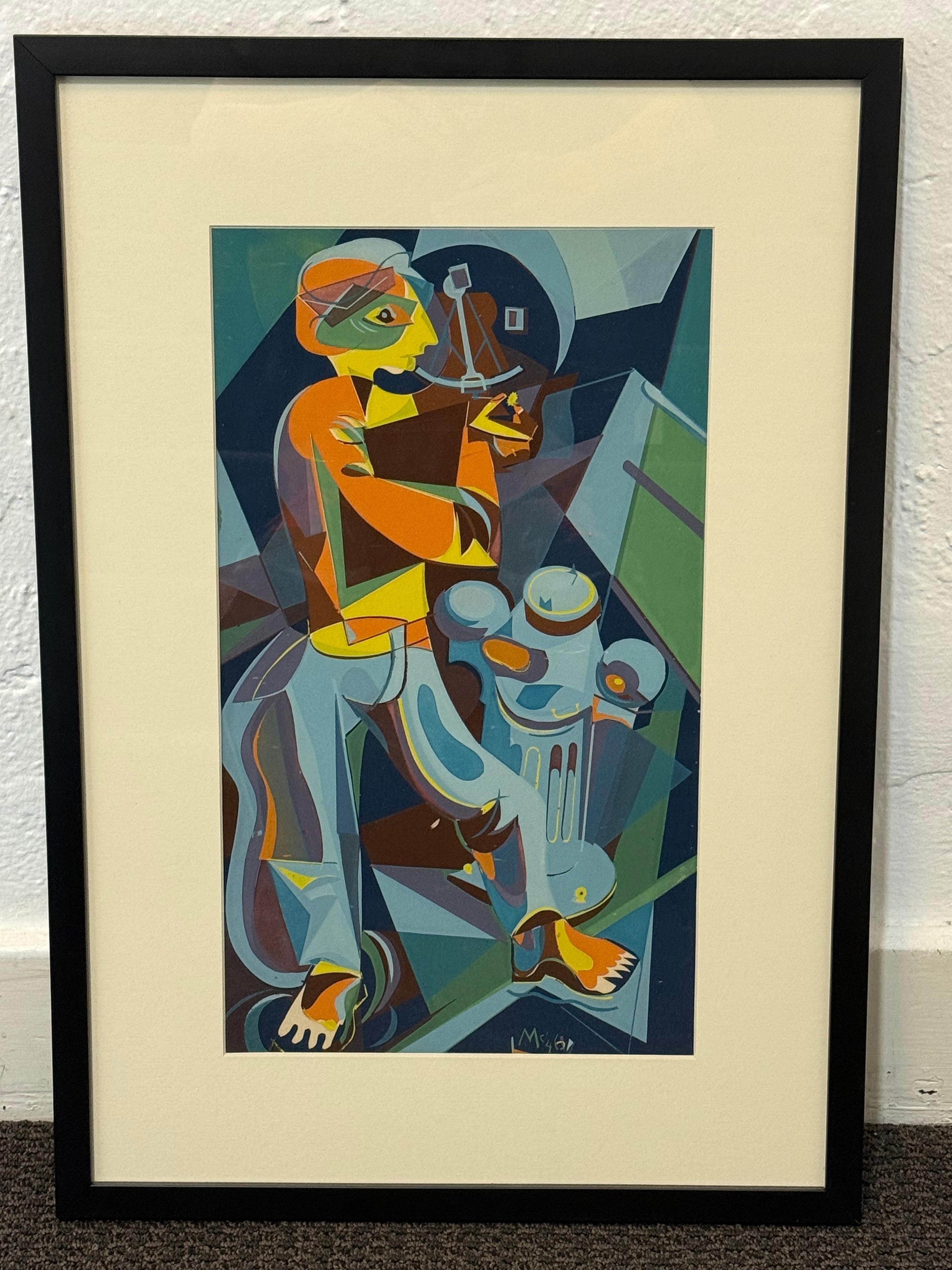 Abstrait cubiste et moderniste réversible de James Houston McConnell en vente 3