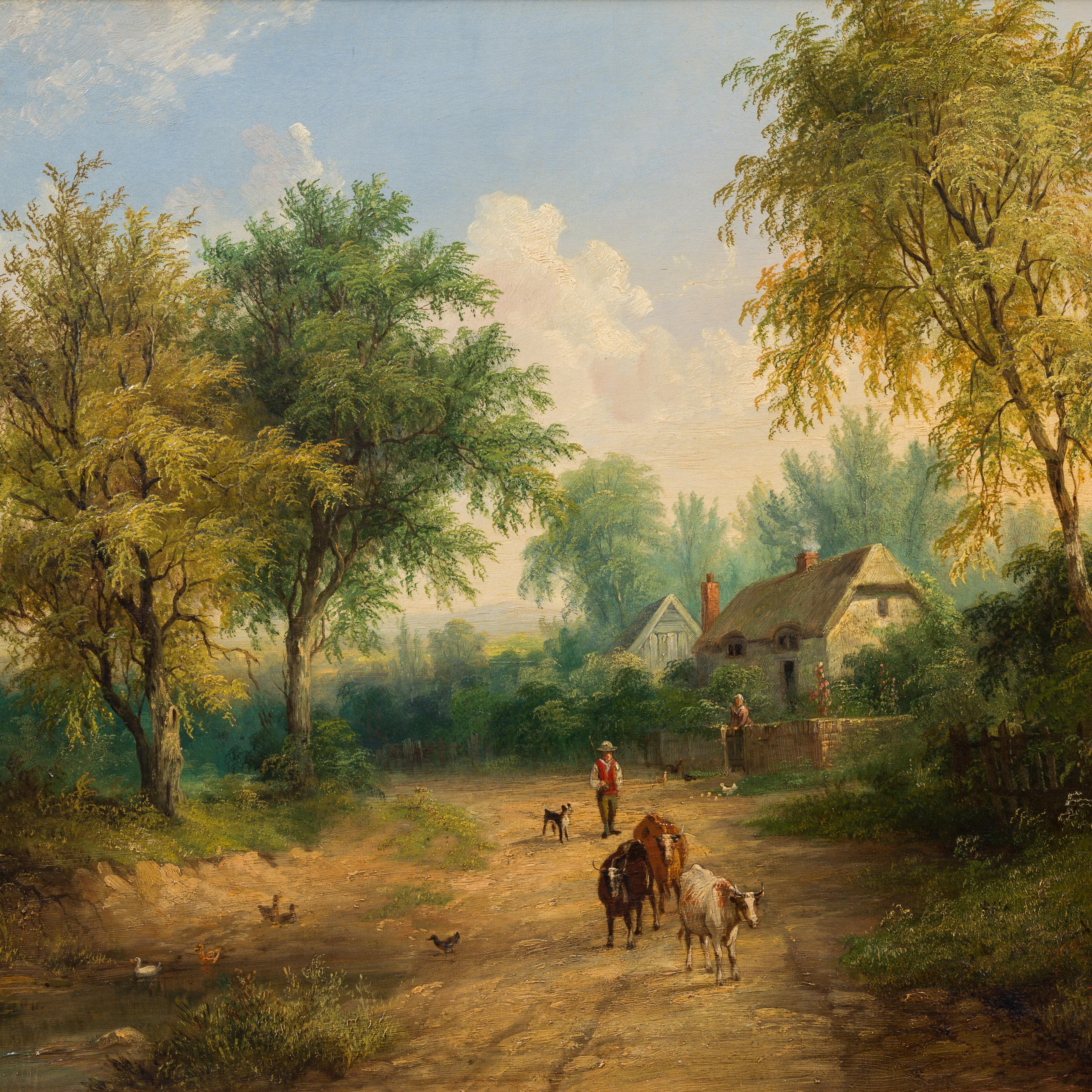 The Daily Tasks of Rural Life, c. 1860, Romanticism Oil Painting.  For Sale 2