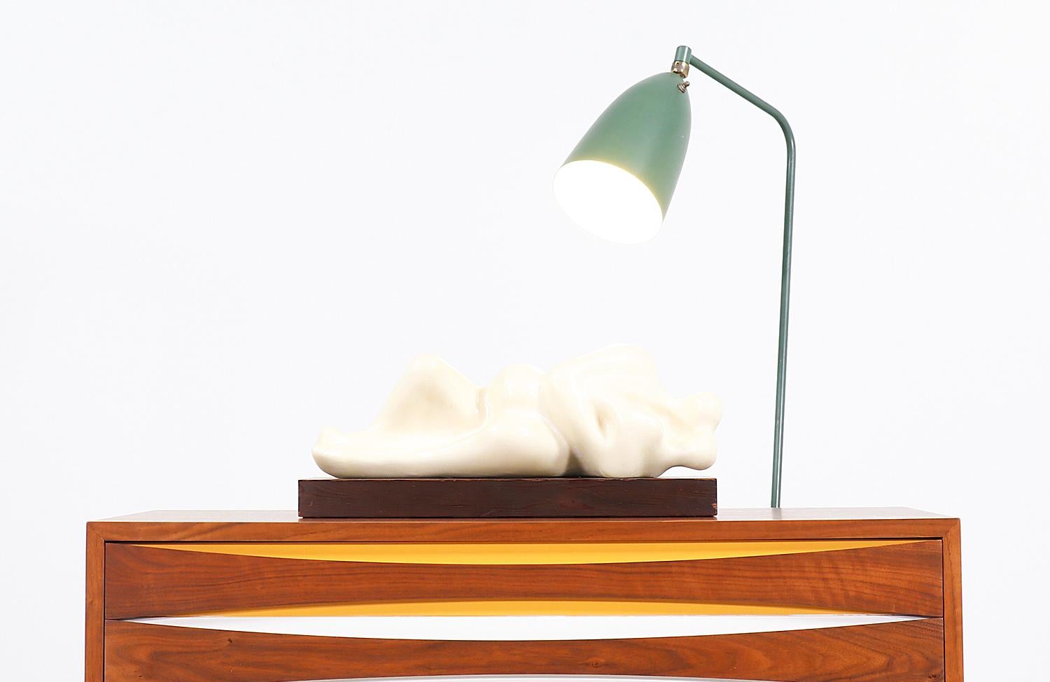 Featuring one of our favorite Californian modernist stone sculptures by Big Surs's local artist, James Hunolt, circa 1970s. This specific design known as 