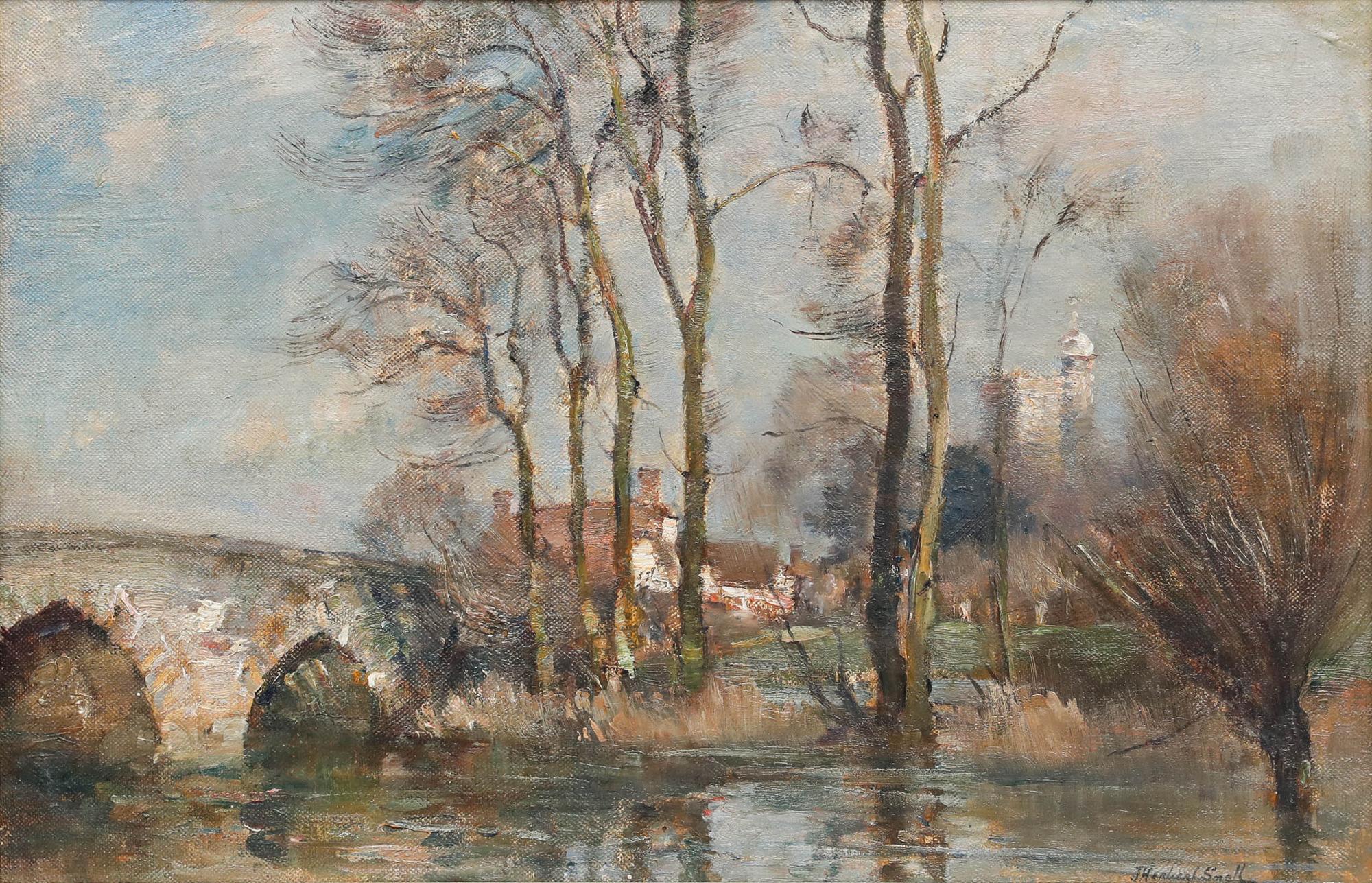 James Herbert Snell (1861-1935) – Ölgemälde, The Riverside, frühes 20. Jahrhundert – Painting von James Hurbert Snell