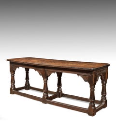 James I Carved Oak Six-Leg Refectory Table