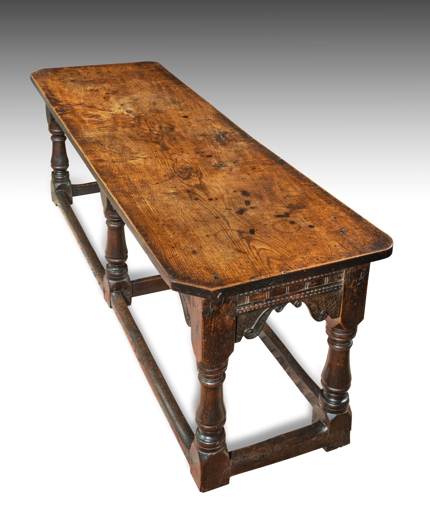 James I Carved Oak Six-Leg Refectory Table In Good Condition For Sale In London, GB