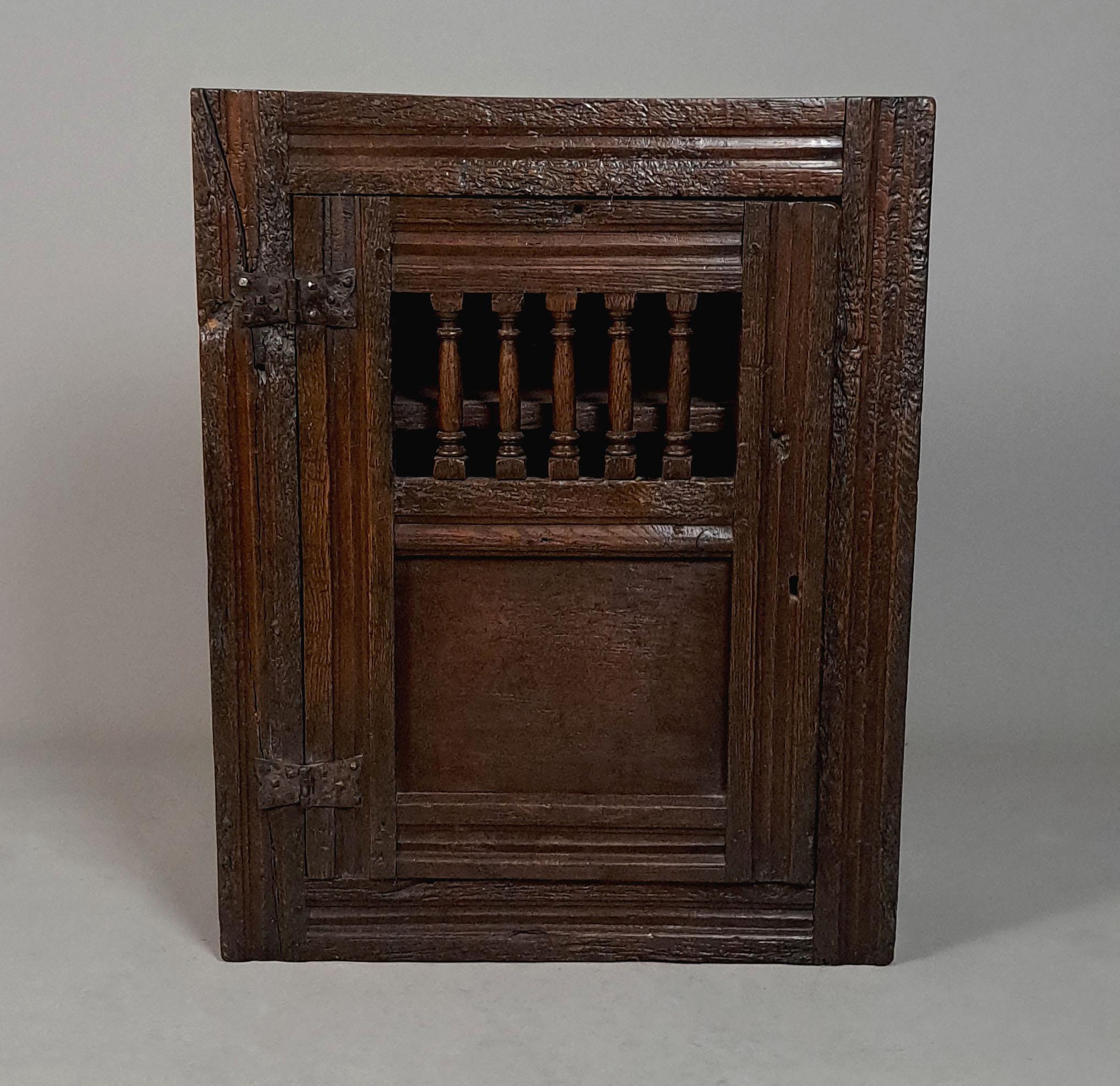 18th Century and Earlier James I Oak Mural Livery Cupboard on Stand c. 1620 For Sale