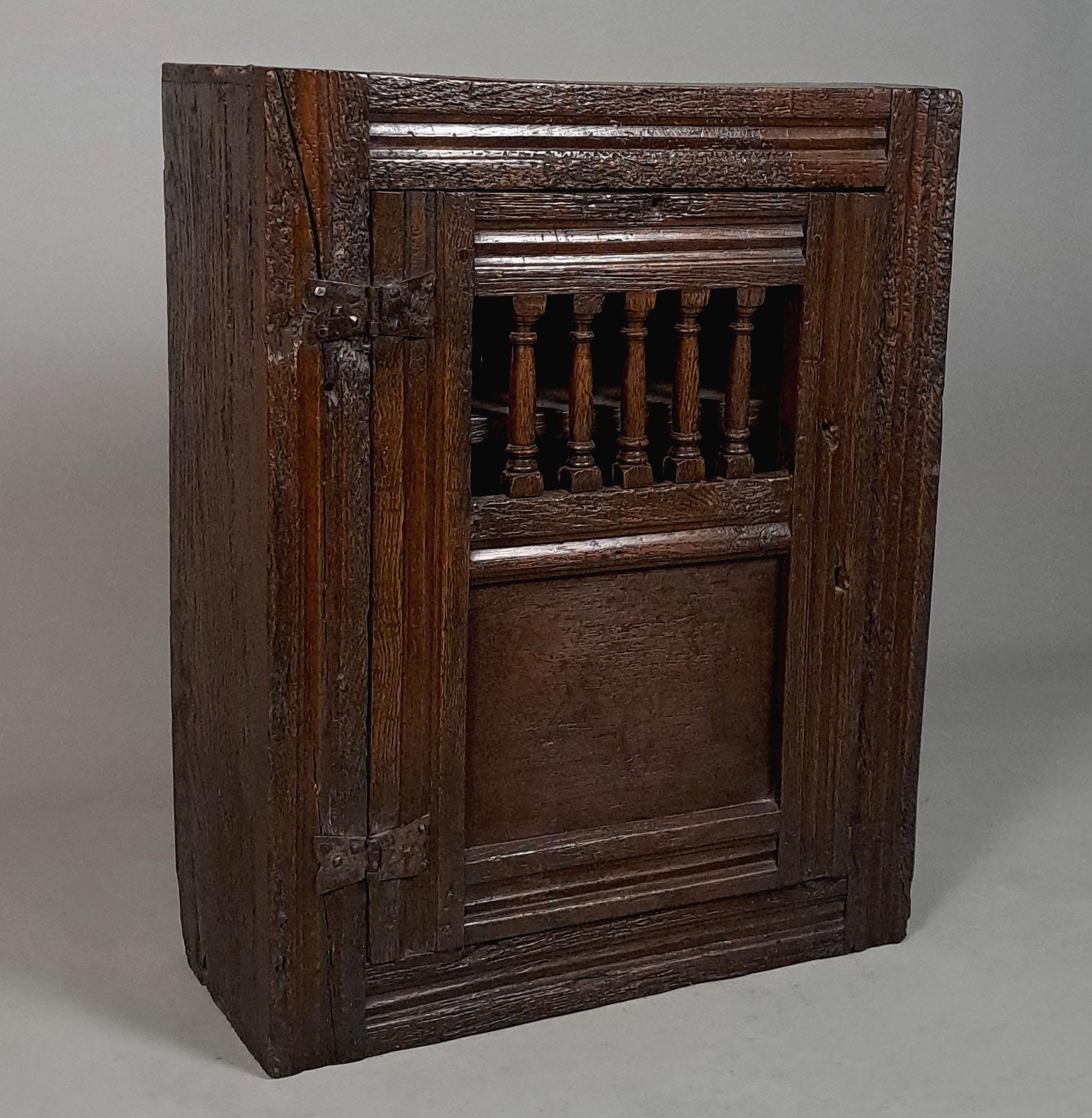 James I Oak Mural Livery Cupboard on Stand c. 1620 For Sale 1