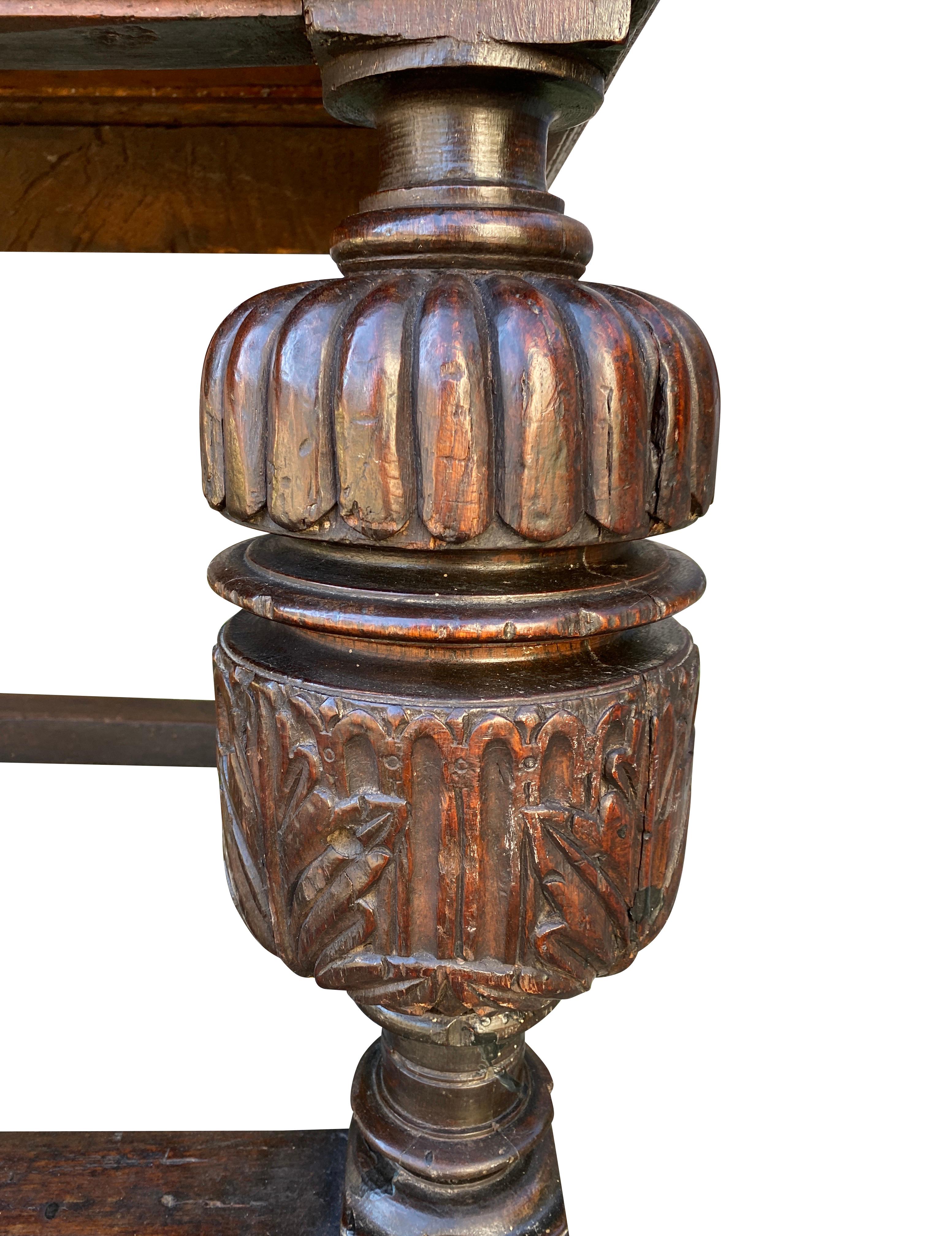 James I Oak Refrectory Table In Good Condition In Essex, MA