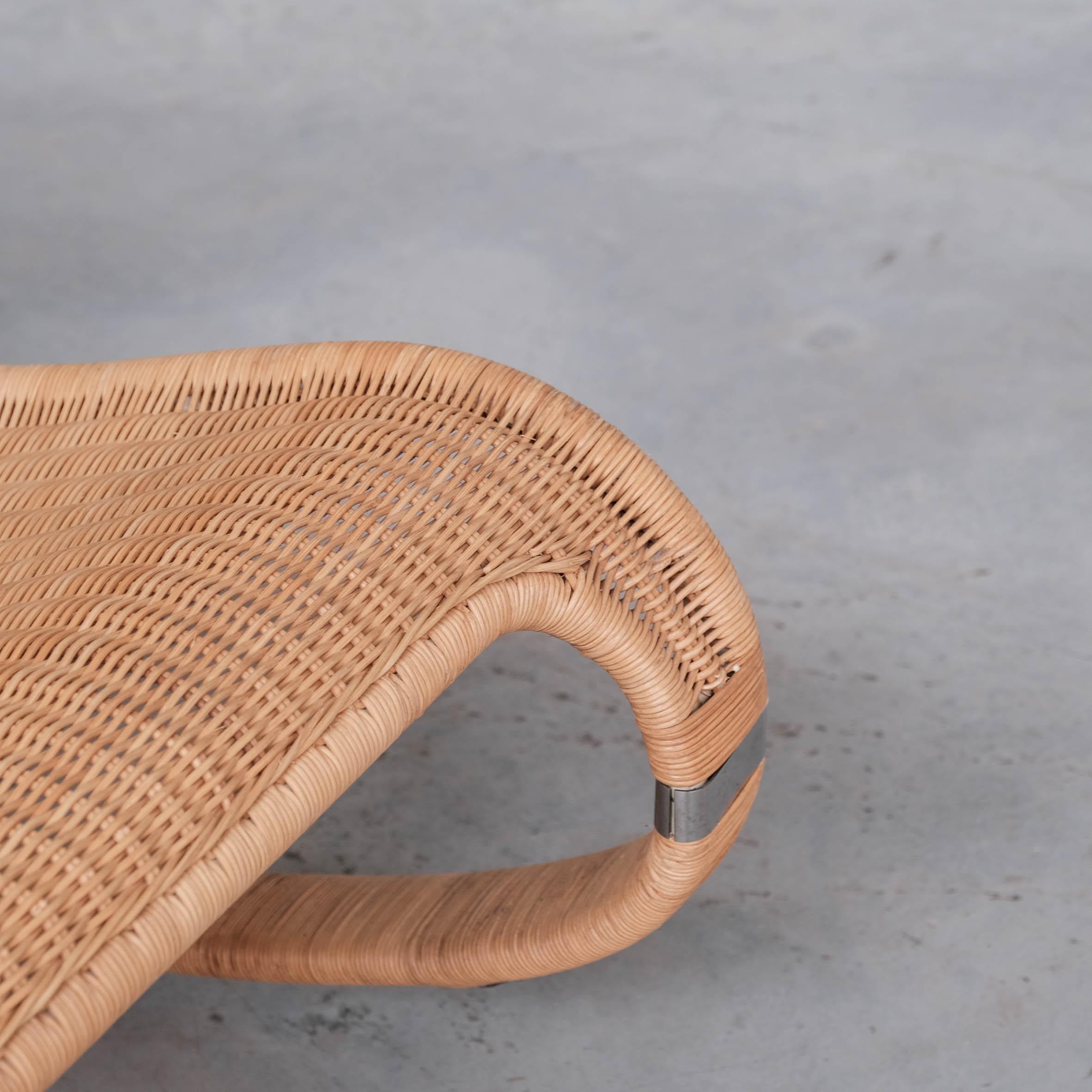 Contemporary James Irvine Rattan Rocking Lounge Chair