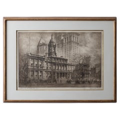 James Irza Arnold - New York City Hall Etching, c.1920s