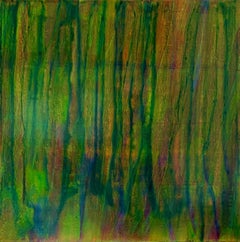 Forest, green and blue abstract painting